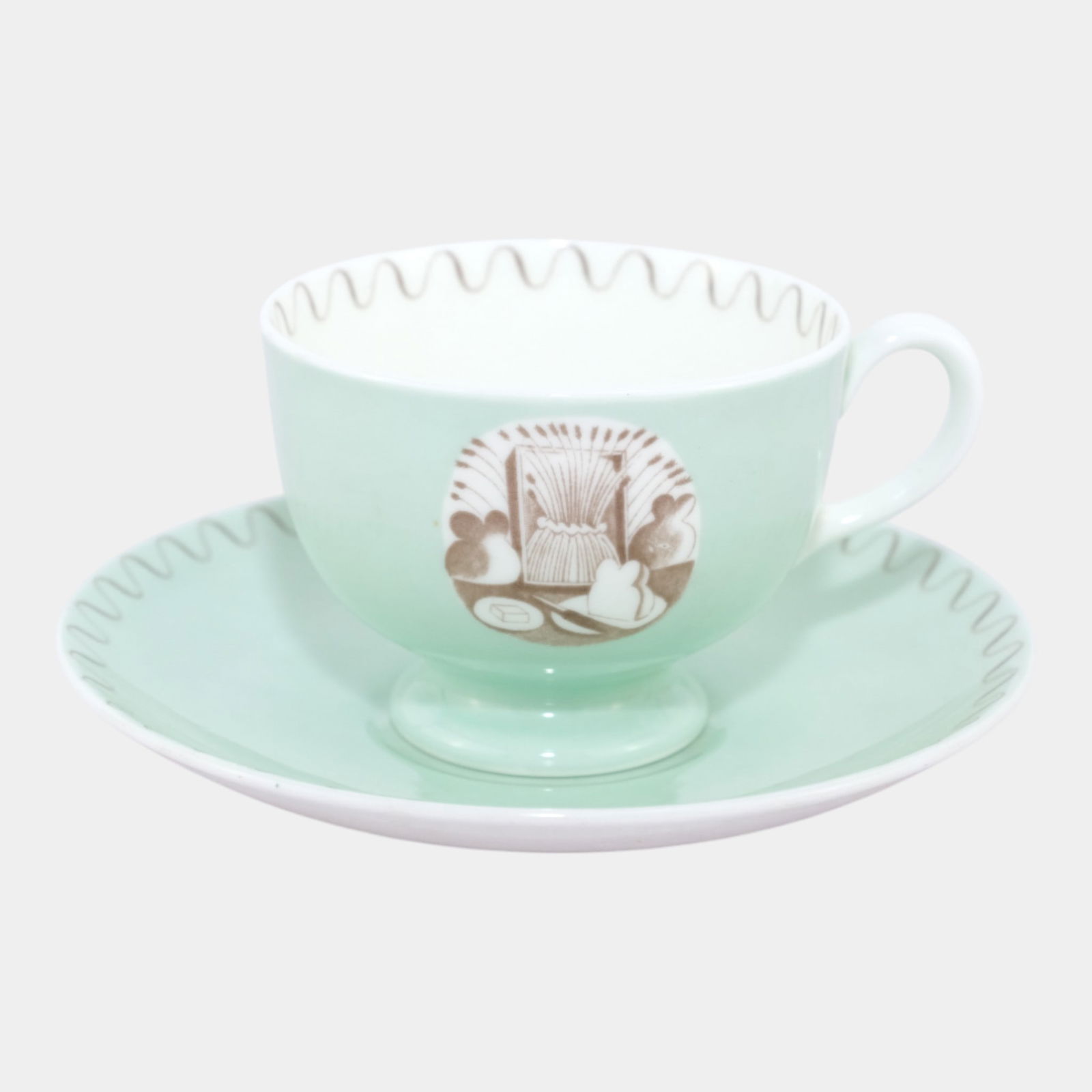 Eric Ravilious (1904-1942) For Wedgwood 1930s English "Afternoon Tea" Cup & Saucer (1 of 9)
