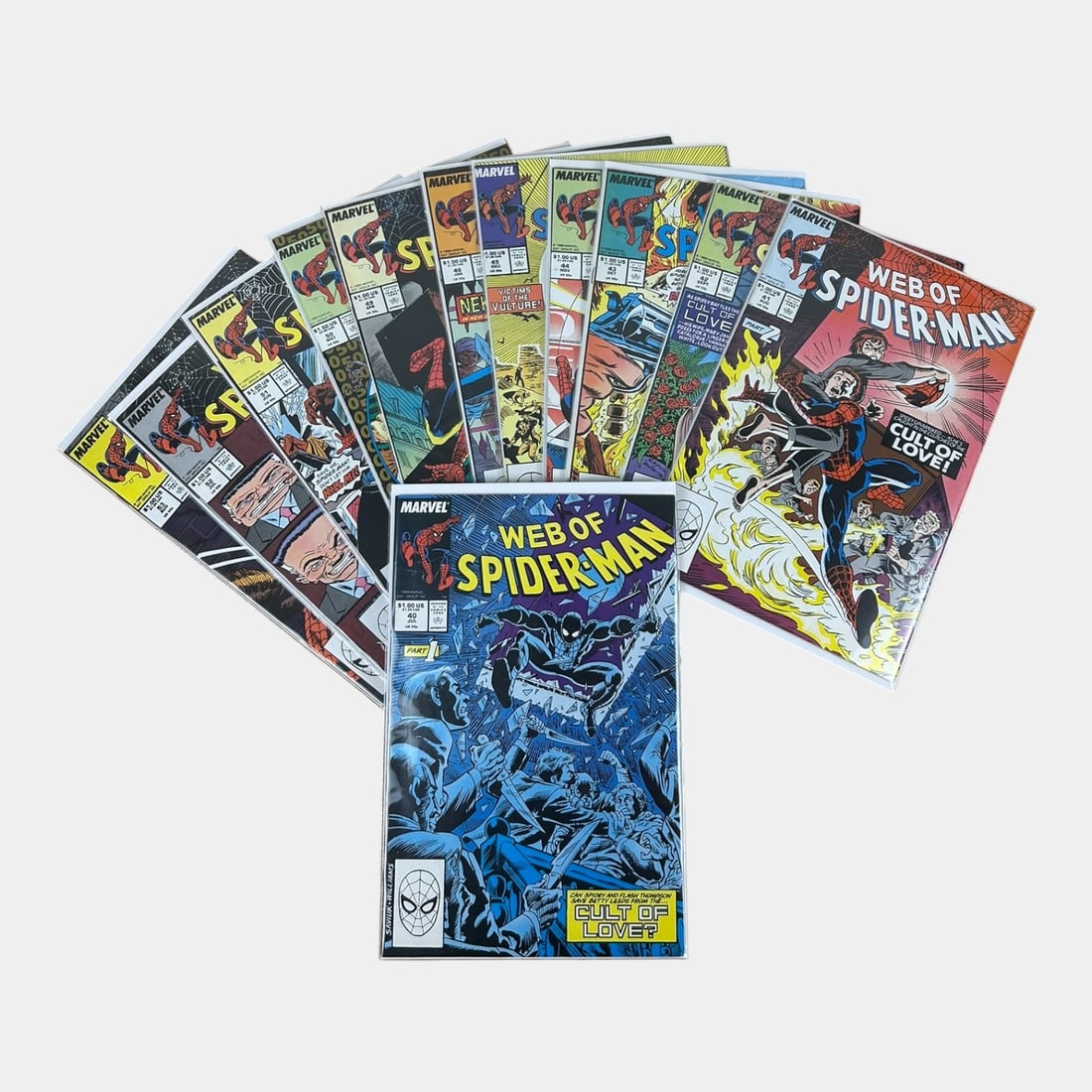 Web Of Spider-Man High Grade Copper Age Grouping Of 12 Comic Books Marvel Comics (1 of 4)