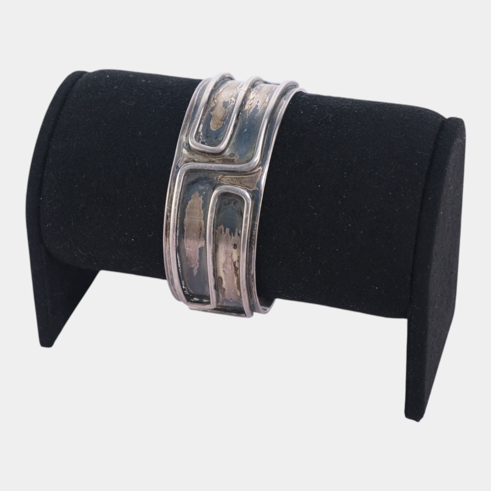 Ed Weiner 1950s Mid Century Modernist Sterling Silver 925 Open Cuff Bracelet (1 of 8)