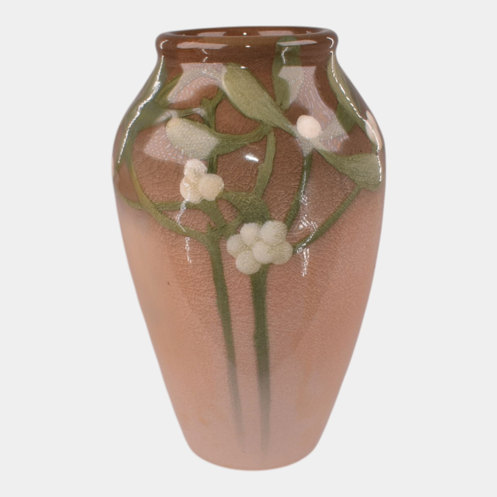 Rookwood 1903 Vintage Pottery Iris Glaze Pink Ceramic Flower Vase 913E (1 of 9)