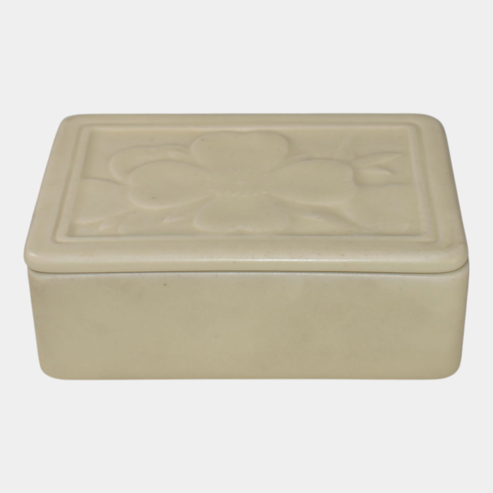 Rookwood 1945 Vintage Art Pottery White Ceramic Lidded Box (1 of 9)