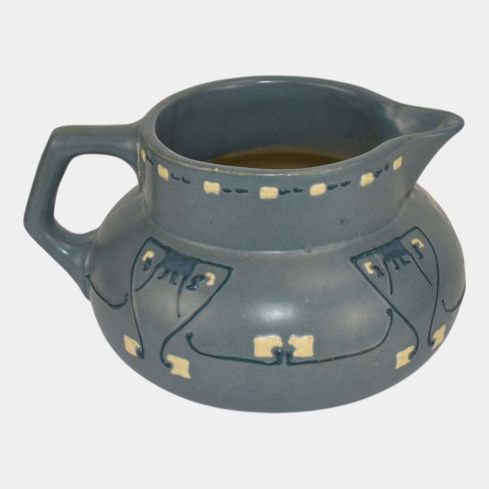 Roseville Aztec Blue 1905 Vintage Arts And Crafts Pottery Ceramic Pitcher 3 (1 of 8)