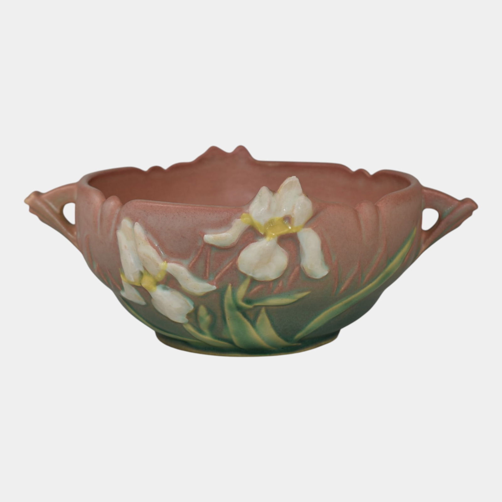 Roseville Iris Pink 1939 Art Deco Pottery Bowl 359-5 (1 of 7)