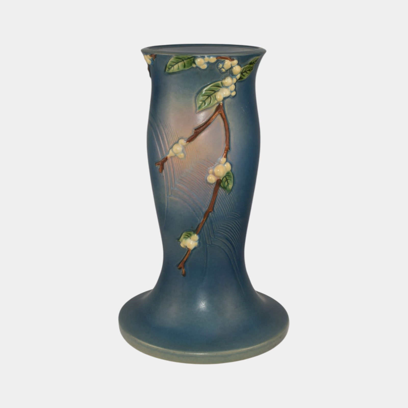 Roseville Snowberry Blue 1947 Vintage Art Pottery Pedestal 1P-8 (1 of 6)