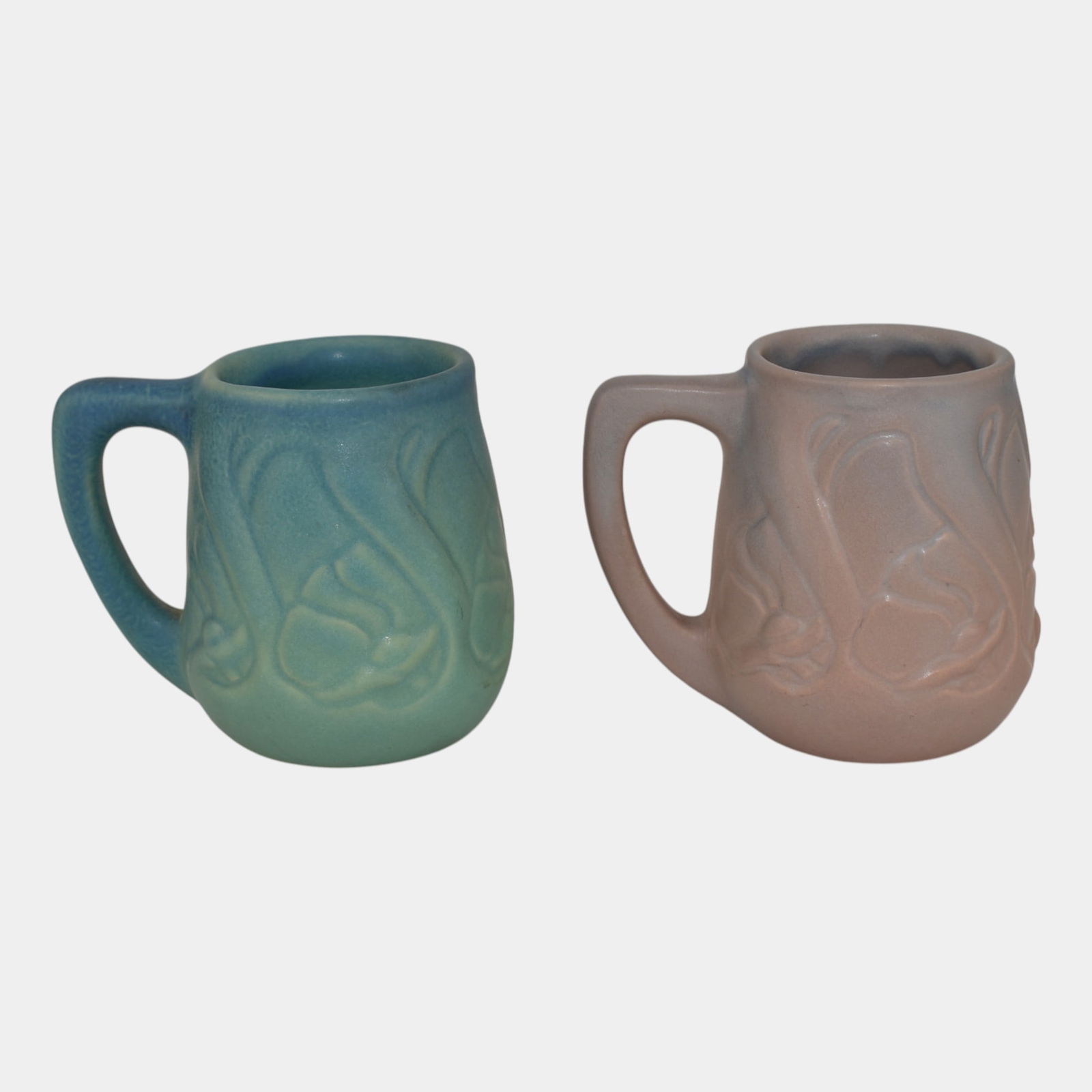 Van Briggle Vintage Arts And Crafts Pottery Purple Blue Flower Mugs (1 of 6)