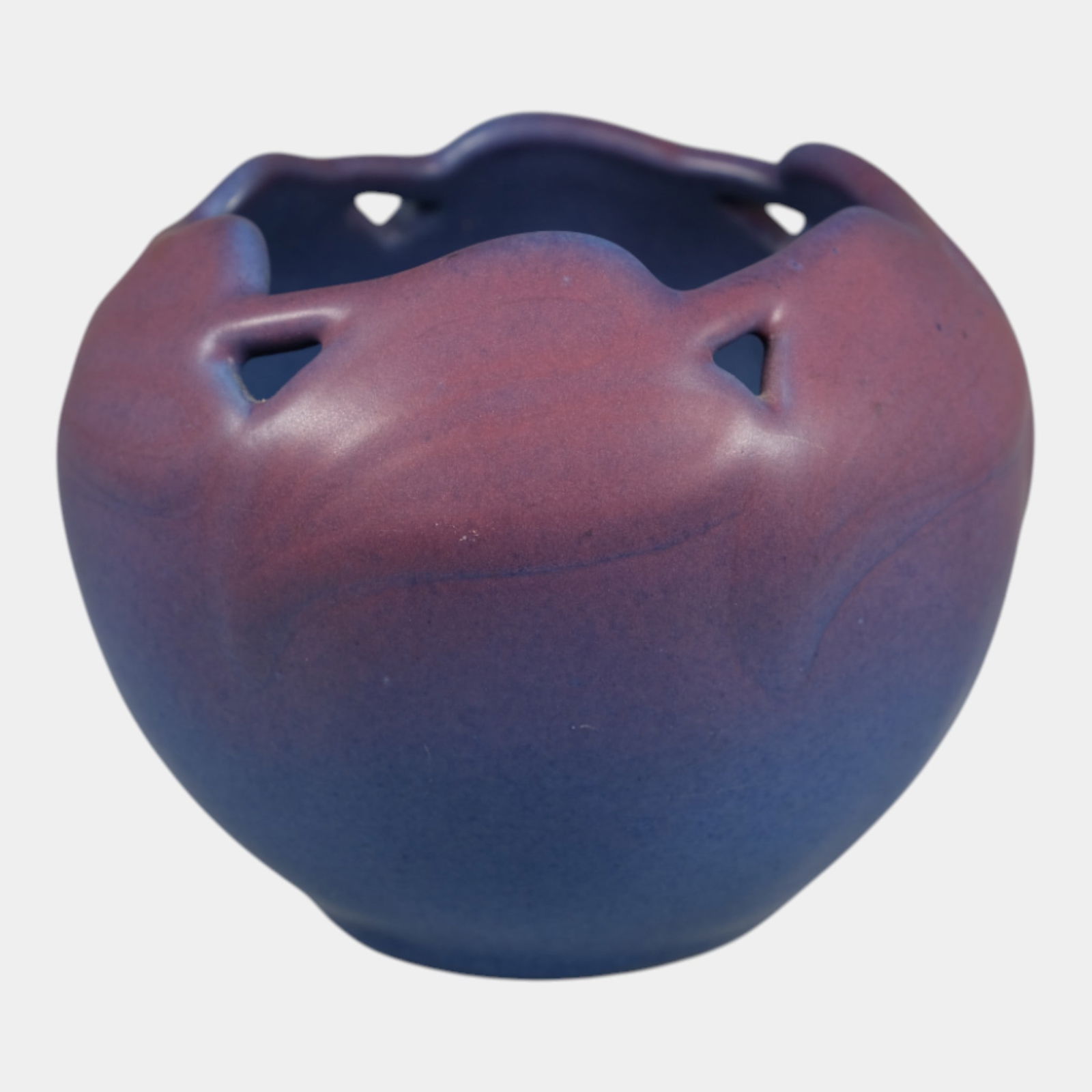 Van Briggle Vintage Pottery Purple Blue Ceramic Leaf Vase (1 of 6)