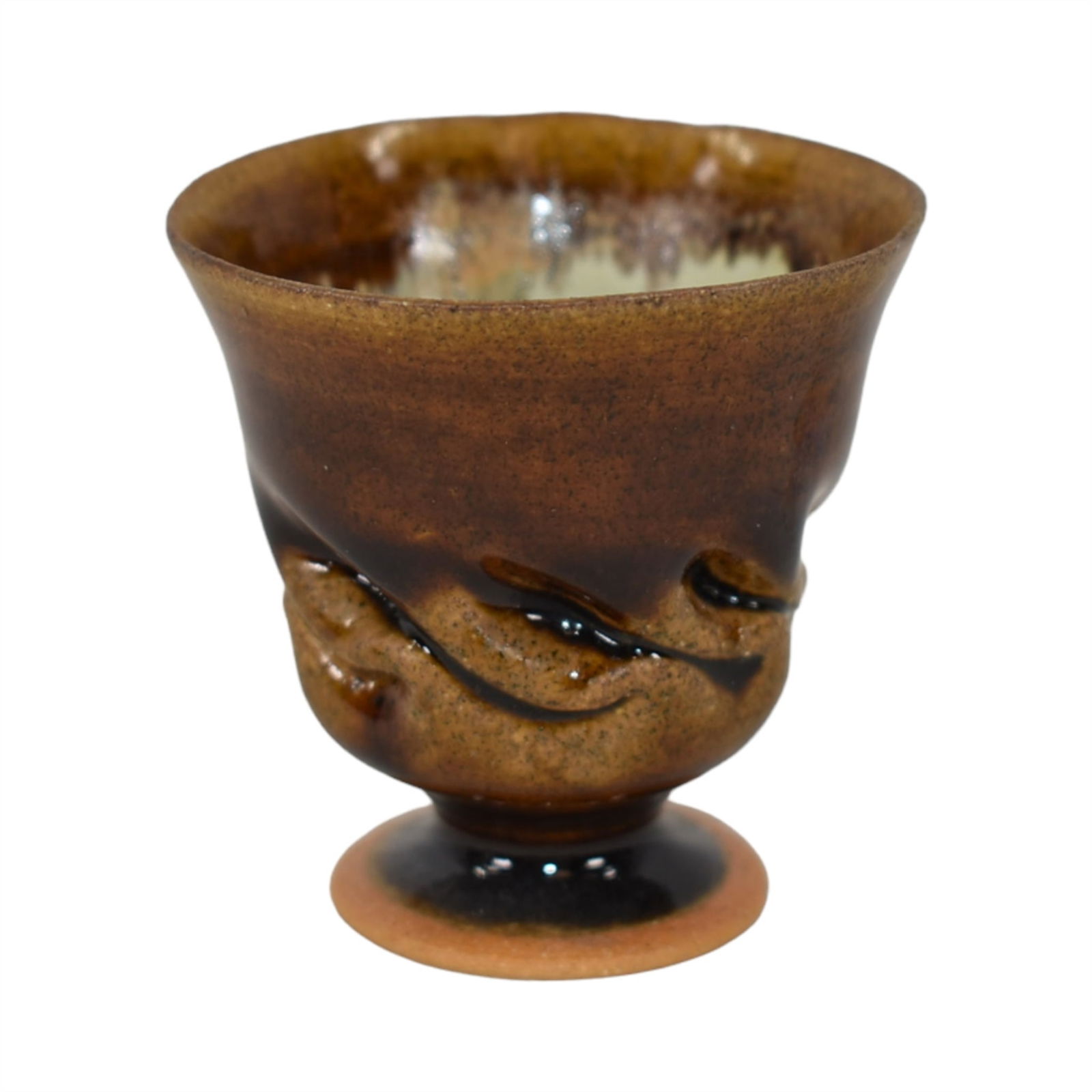 Clark House Studio 2011 George Ohr Style Art Pottery Brown Footed Cabinet Vase (1 of 6)