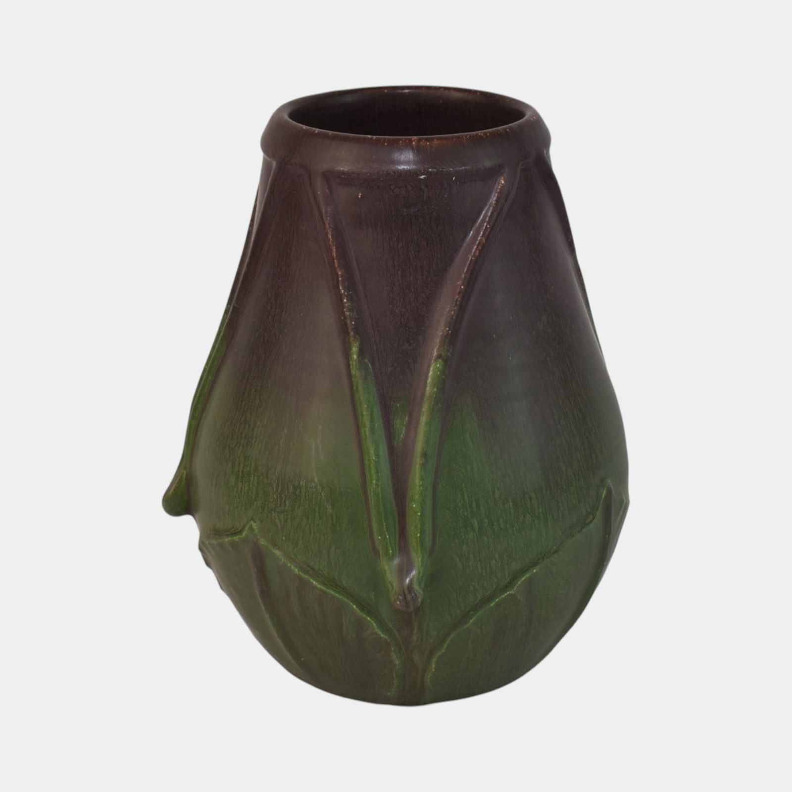 Ephraim Faience Hand Made Pottery Green Plum Coleus Ceramic Vase 223 (1 of 6)