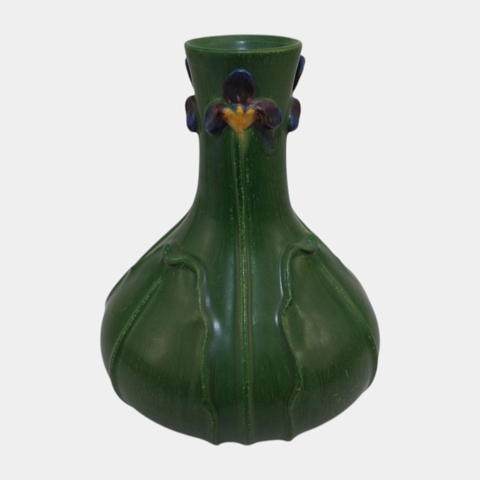 Ephraim Faience Pottery Matte Green Wild Iris Vase 242 (1 of 6)