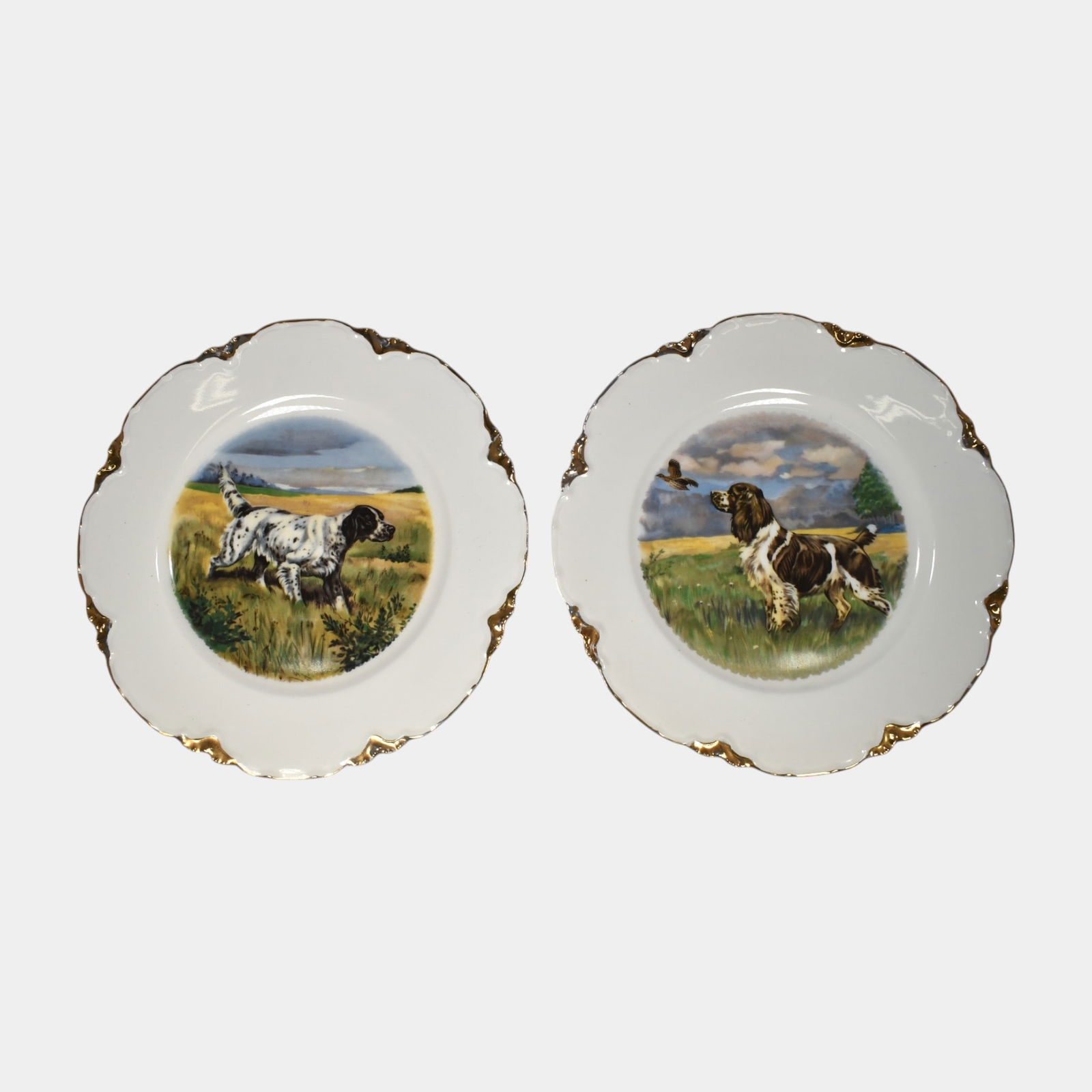 Haviland France Porcelain Gold Rimmed Dog Plates (1 of 2)