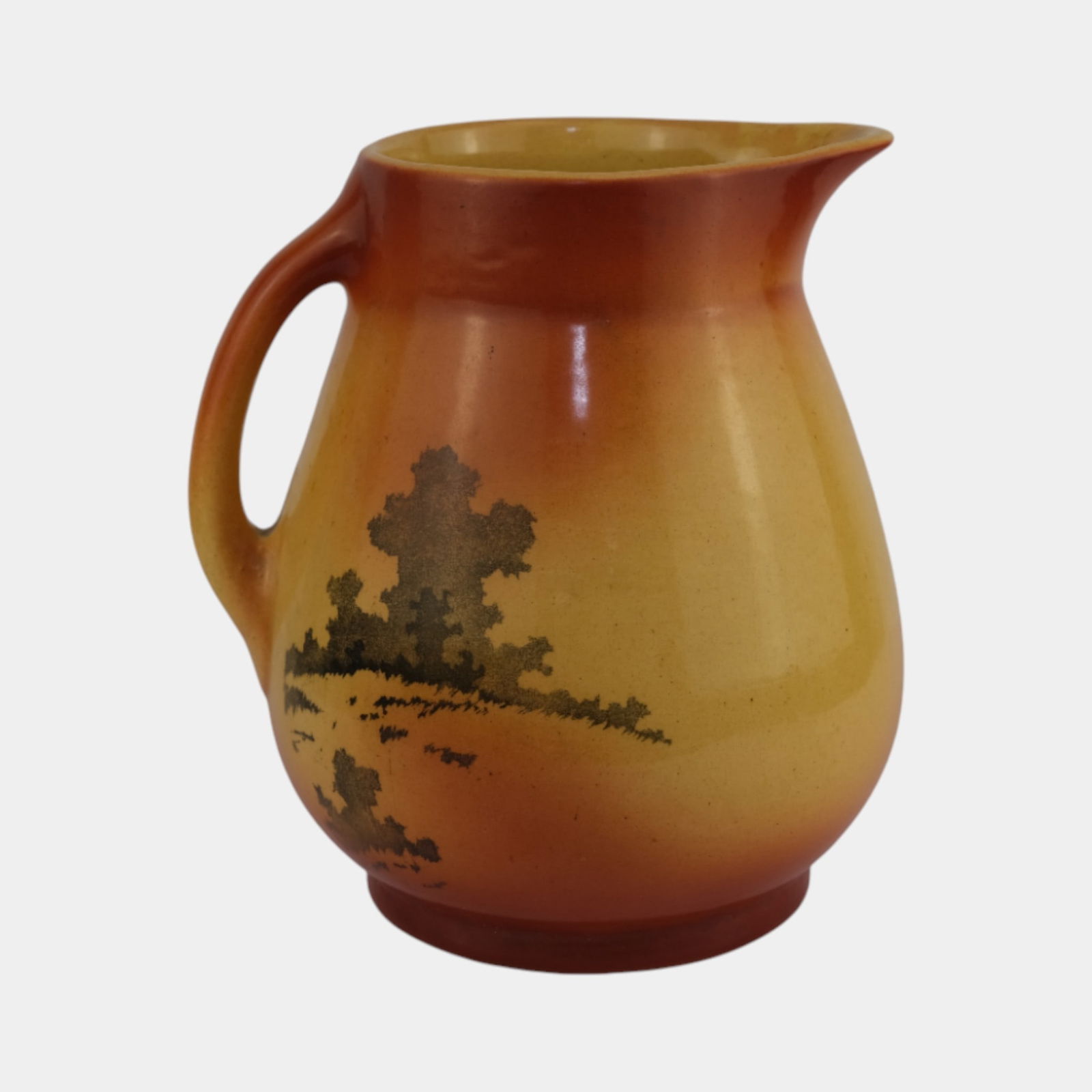 Roseville Autumn 1910 Vintage Art Pottery Yellow Orange Scenic Ceramic Pitcher (1 of 3)