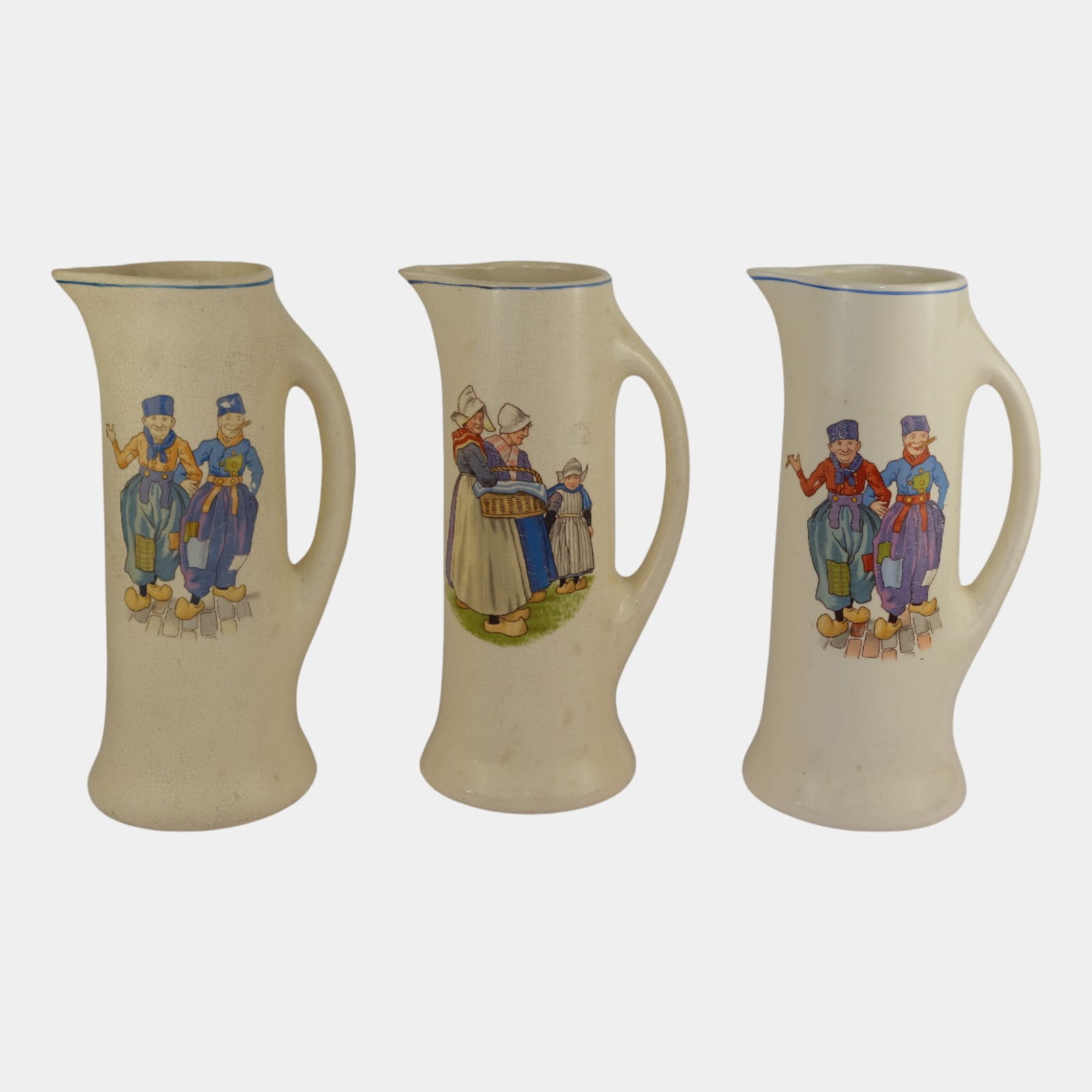 Roseville Creamware Dutch Art Pottery Pitchers (1 of 3)