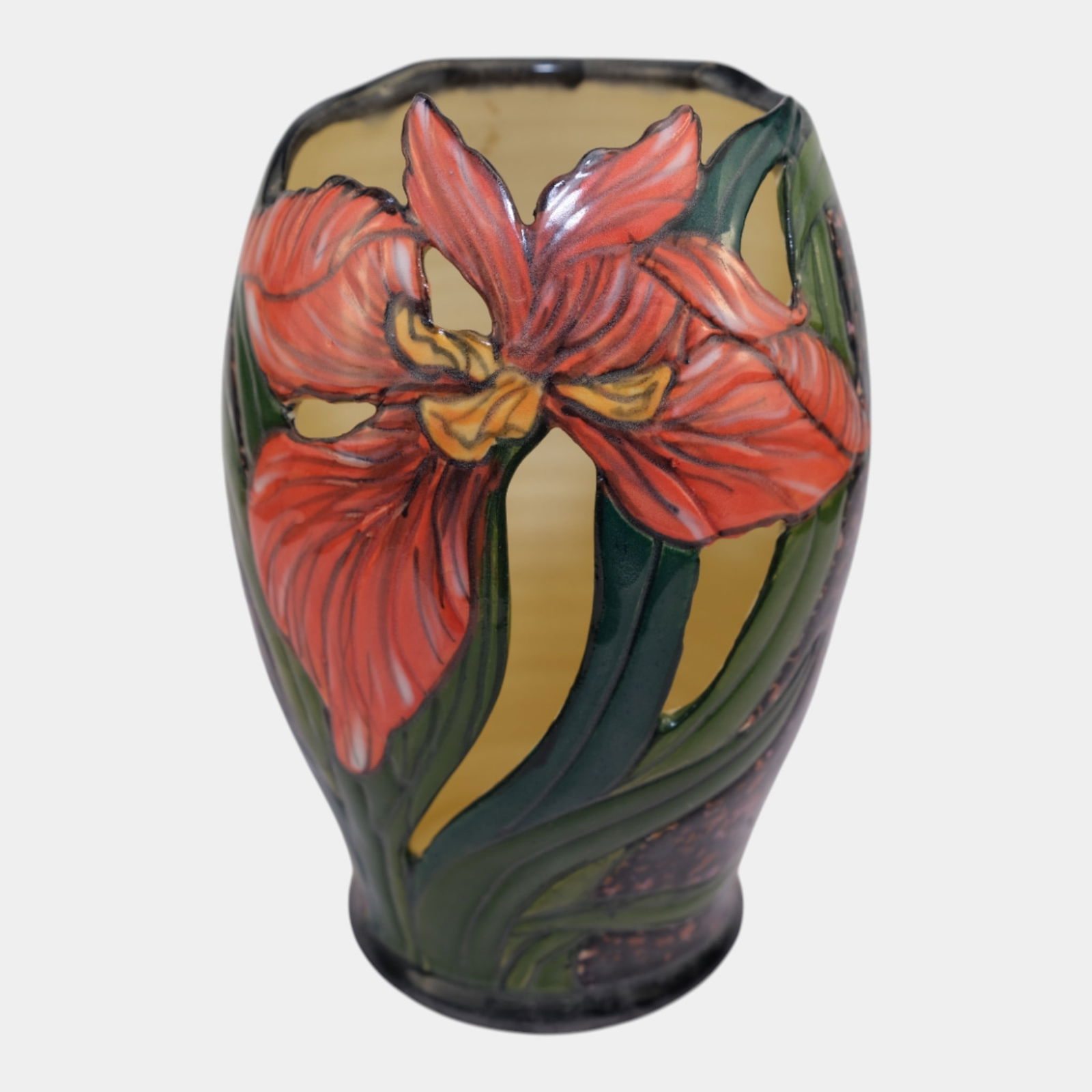 Studio Pottery Vintage Reticulated Floral Vase (1 of 6)