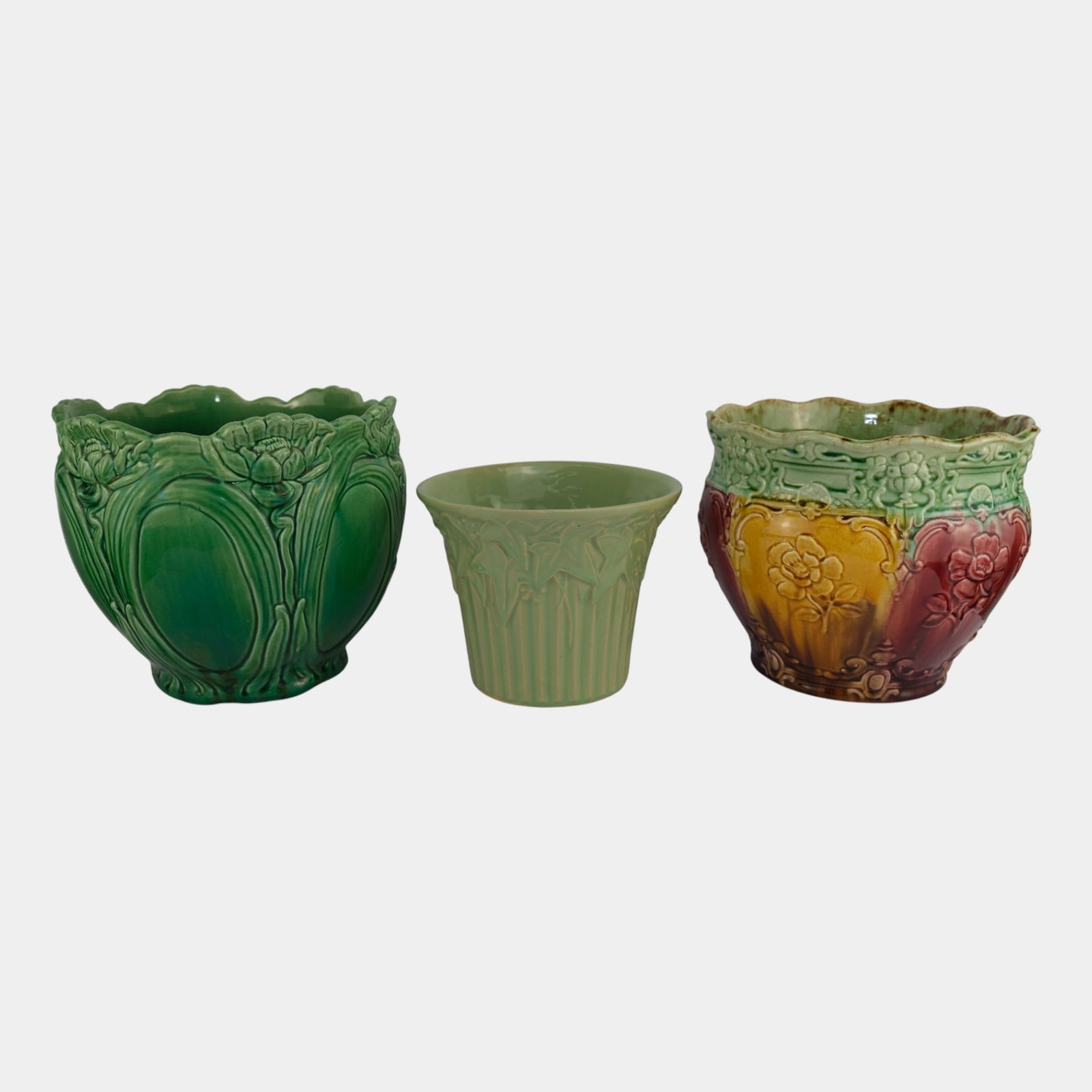 Weller McCoy Vintage Art Pottery Three Planters And Jardiniere (1 of 3)