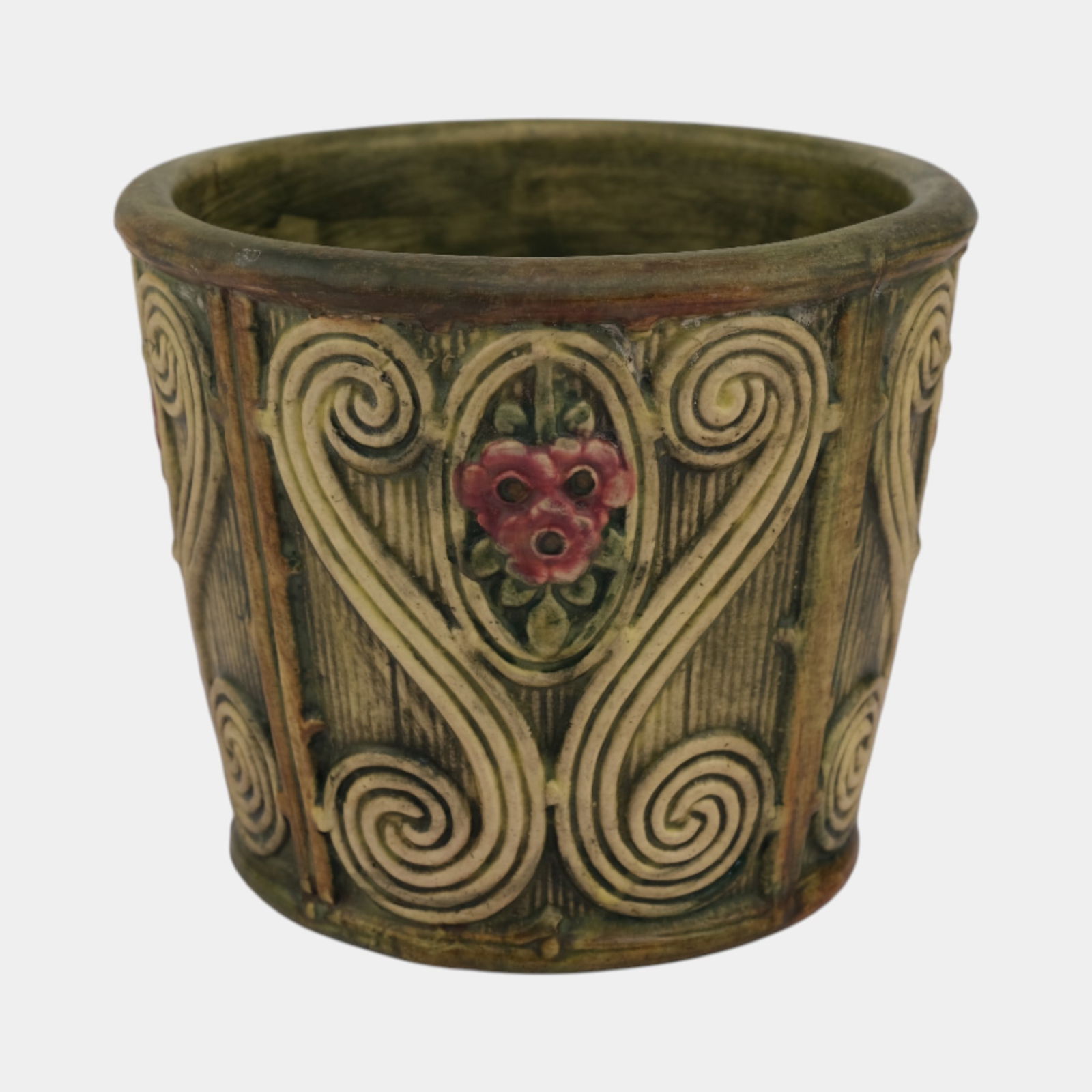 Weller Woodcraft Flemish 1920s Vintage Art Pottery Floral Planter (1 of 6)