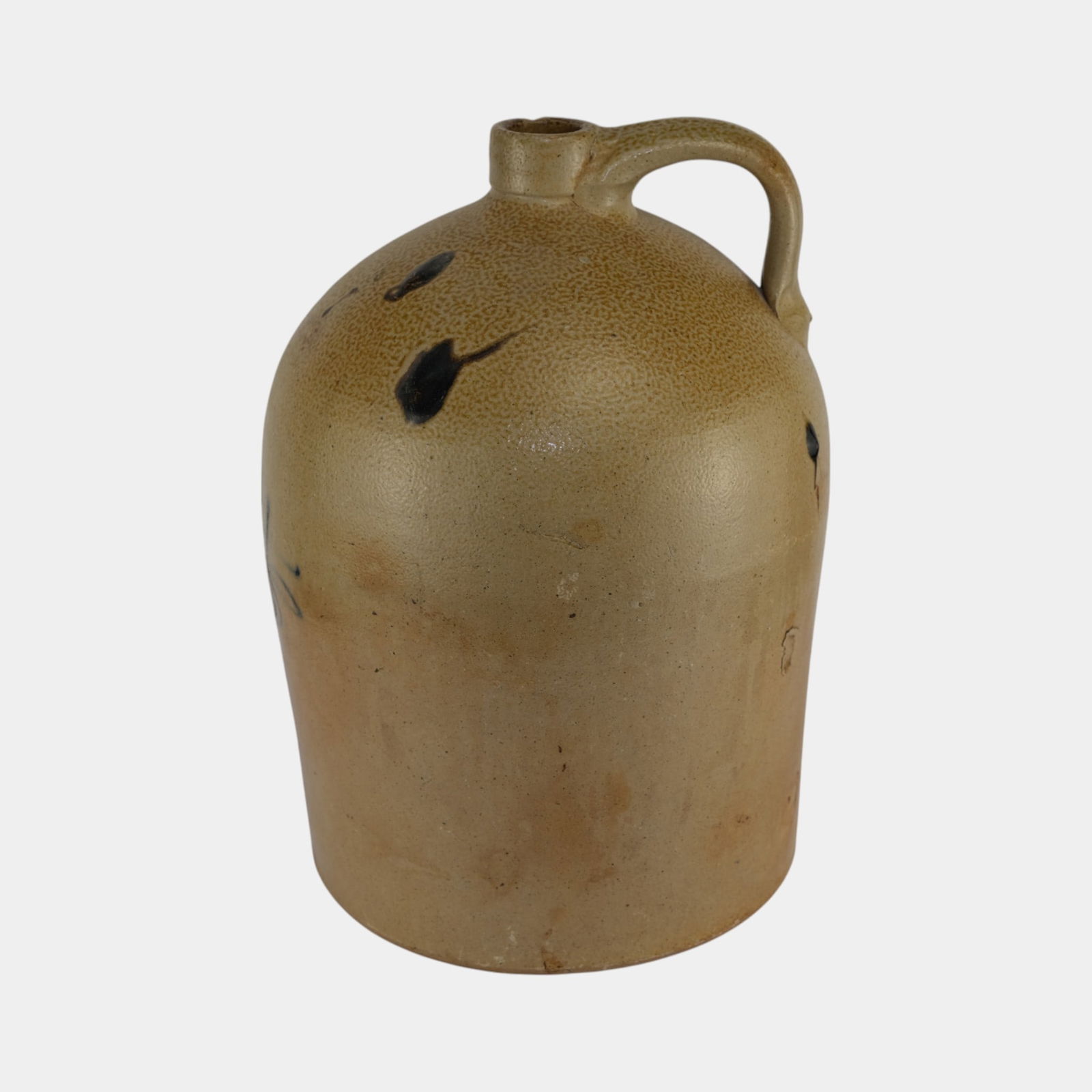 1880 Salt Glazed Art Pottery Tan Large 4 Gal. Jug (1 of 3)