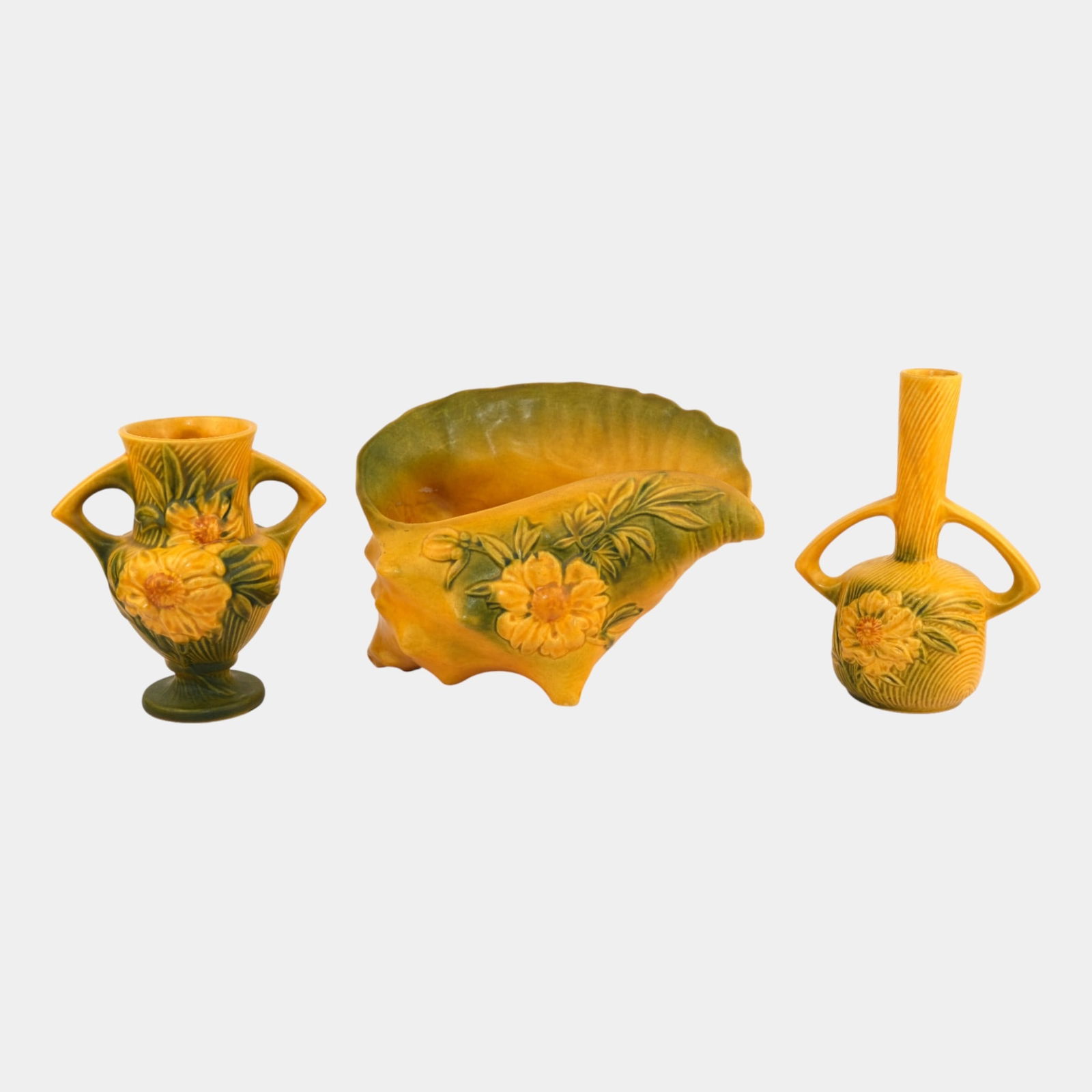 Roseville Peony Yellow Vases and Planter Vase (1 of 3)