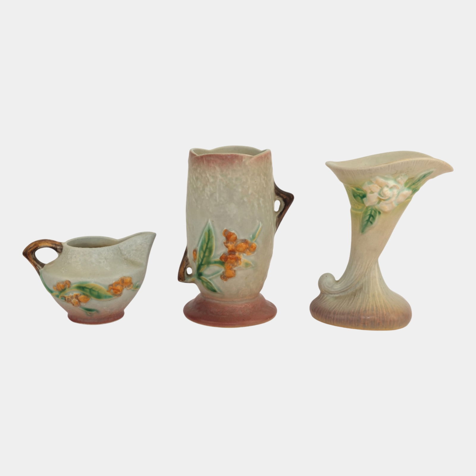 Roseville Bittersweet Gardenia Cornucopia Vase Creamer (1 of 3)