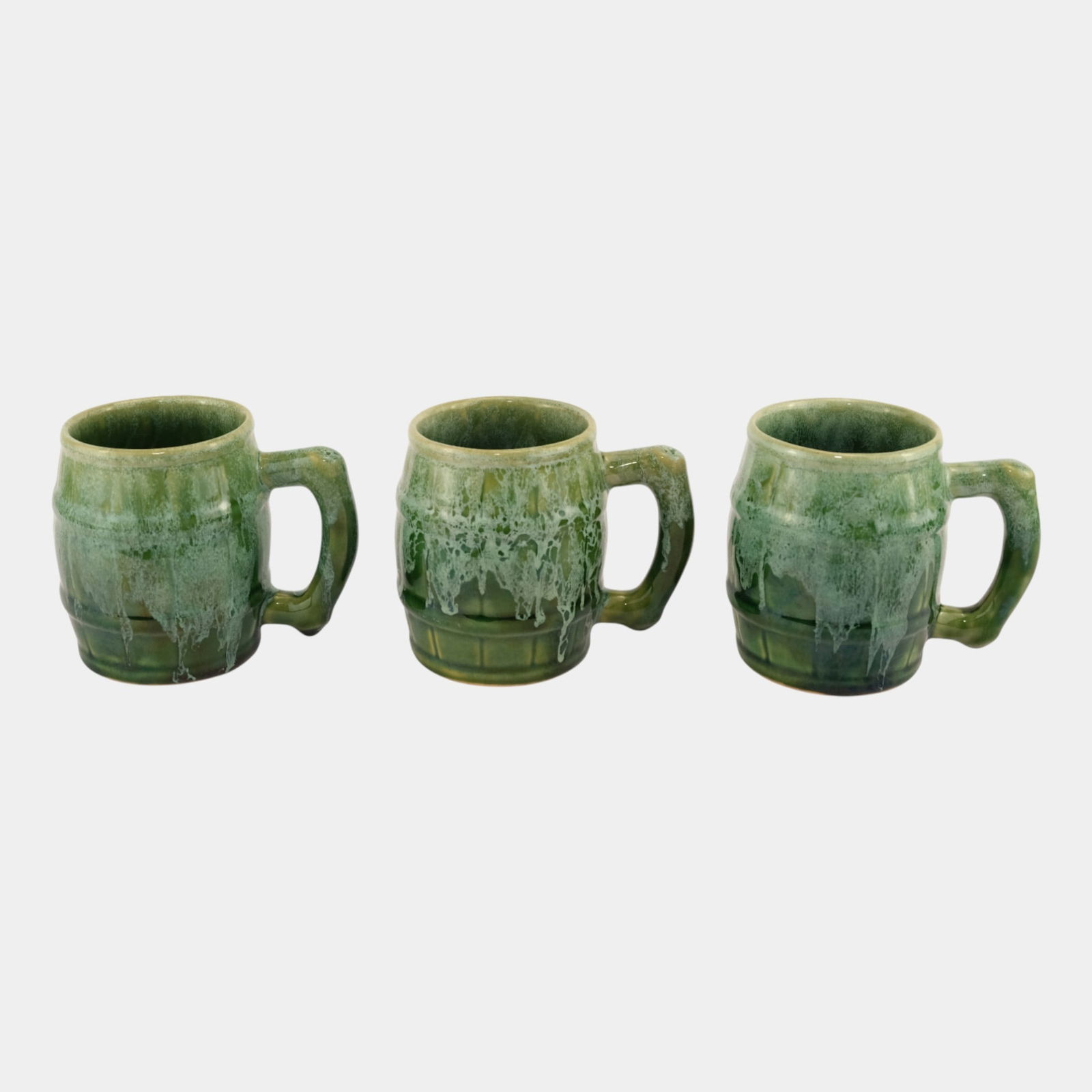 Anna Van Briggle Mid Century Modern Sea Foam Green Set of 3 Mugs (1 of 4)