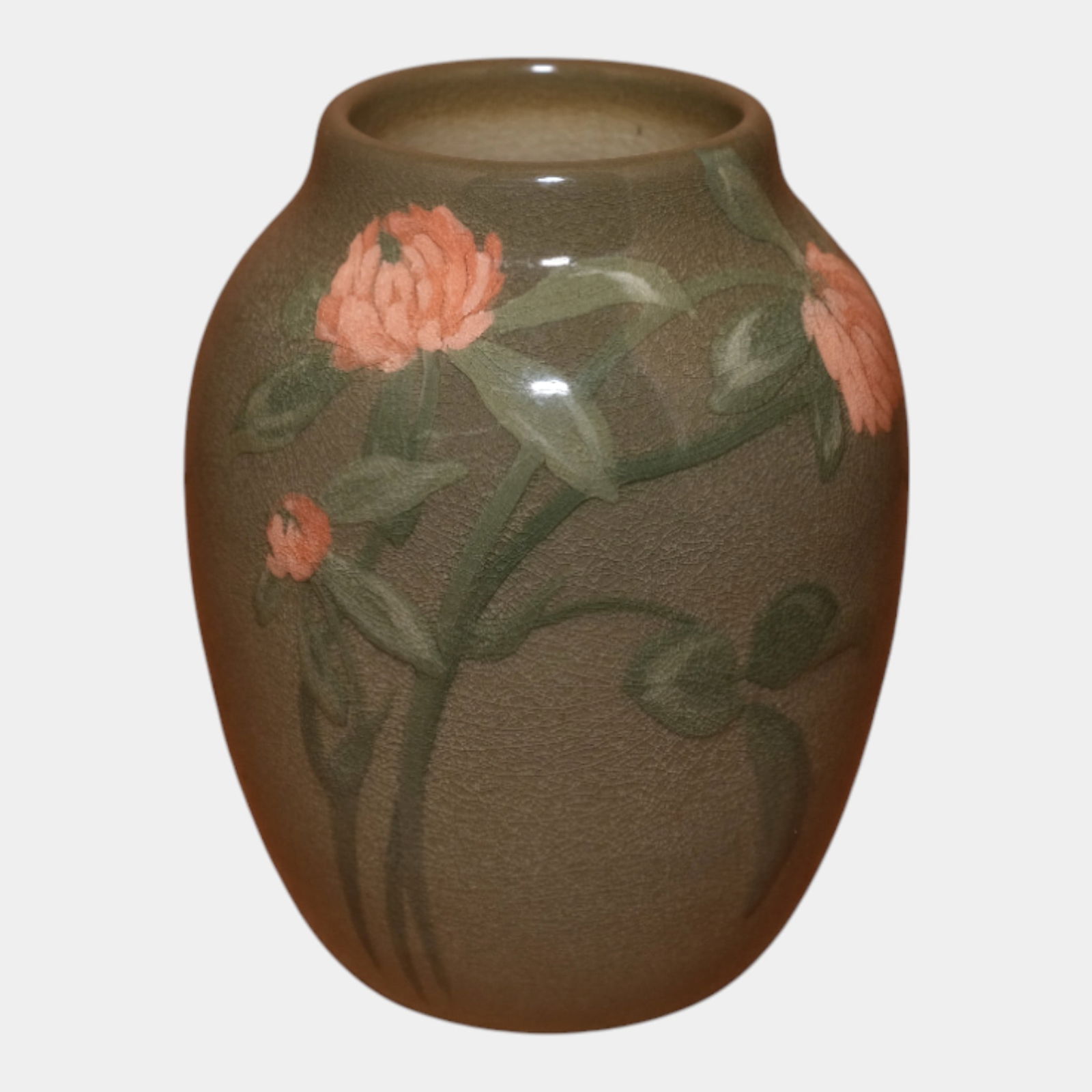 Rookwood Pottery 1904 Iris Glaze Pink Flower Decorated Vase 664D Bonsall (1 of 6)