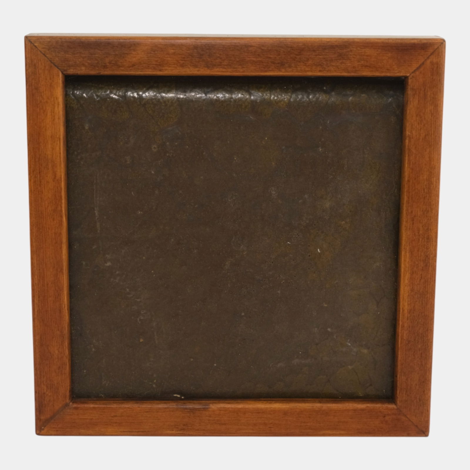 Strobl Ohio Vintage Art Pottery Mottled Brown Arts And Crafts Framed Tile (1 of 6)