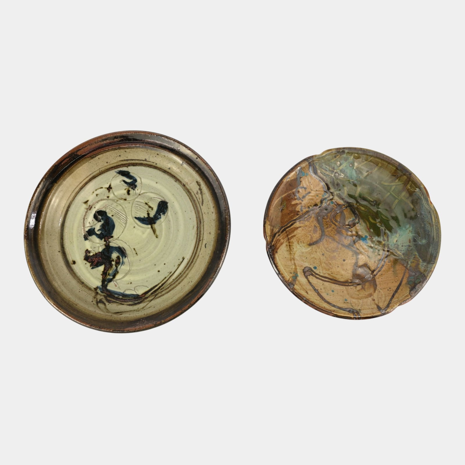 John Glick (1938-2017) Plumtree Pottery Abstract Earthy Tone Plates (1 of 5)