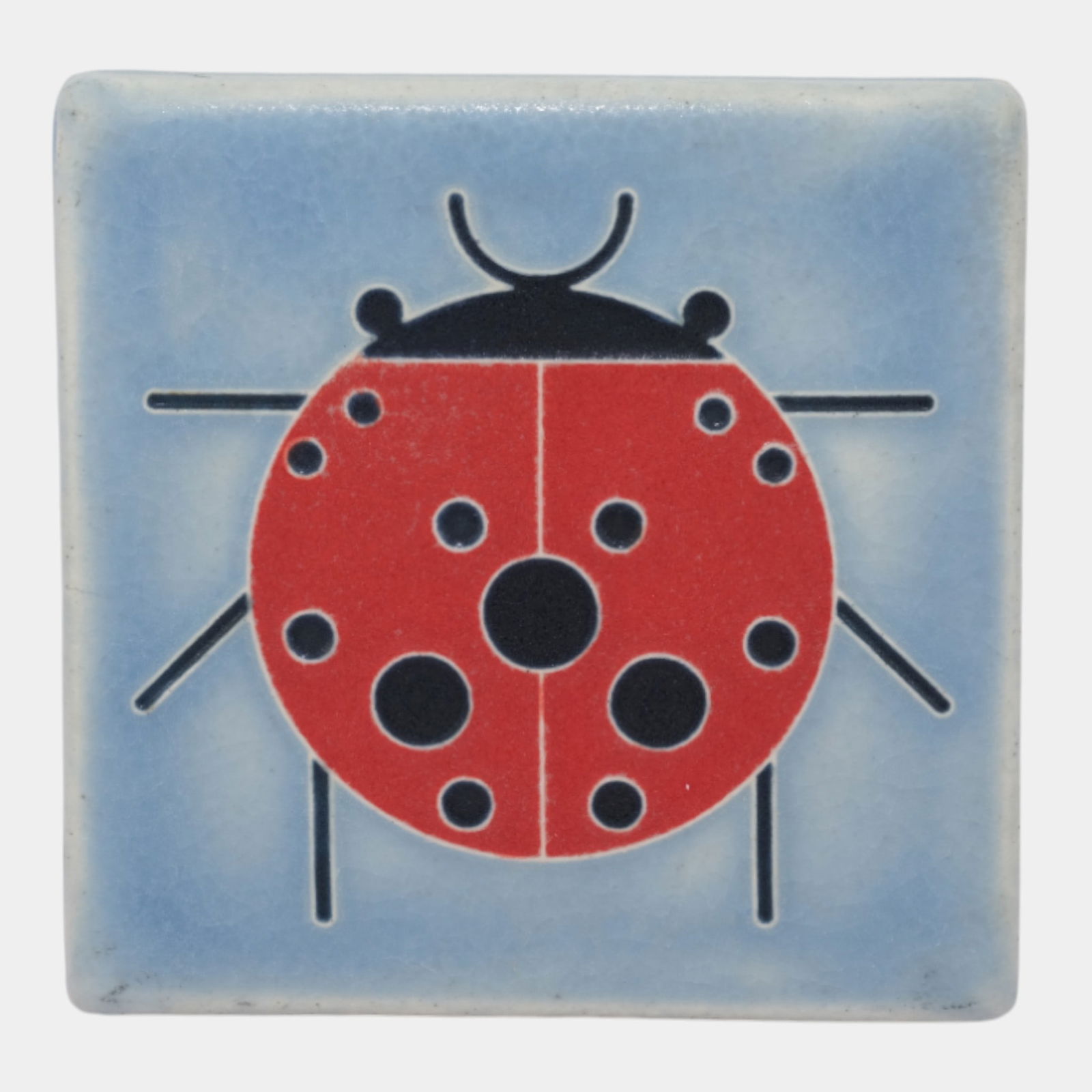Motawi Tileworks Hand Made Art Pottery Blue Charley Harper Ladybug Tile (1 of 3)