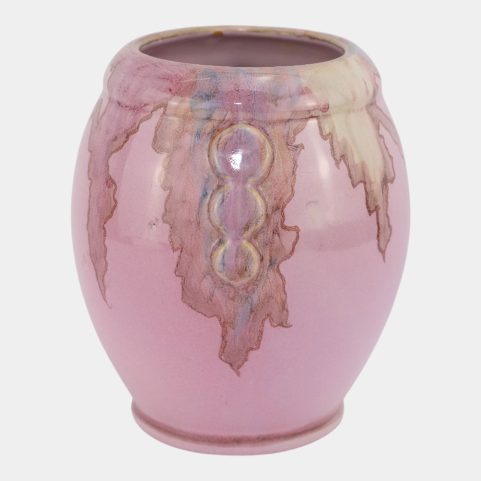 Weller Juneau 1920s-30s Vintage Art Deco Pottery Red Pink Ceramic Vase (1 of 7)