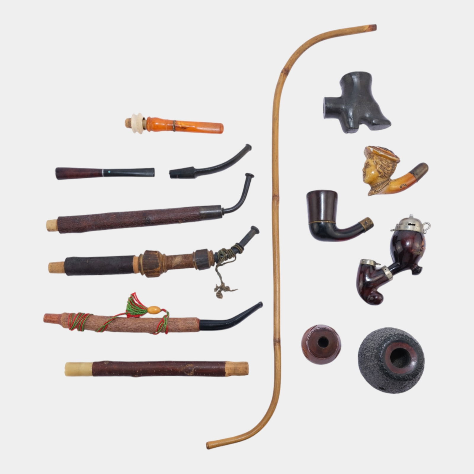 Assorted Vintage Wood And Meerschaum Smoking Pipes, Stems, And Bowls (1 of 7)