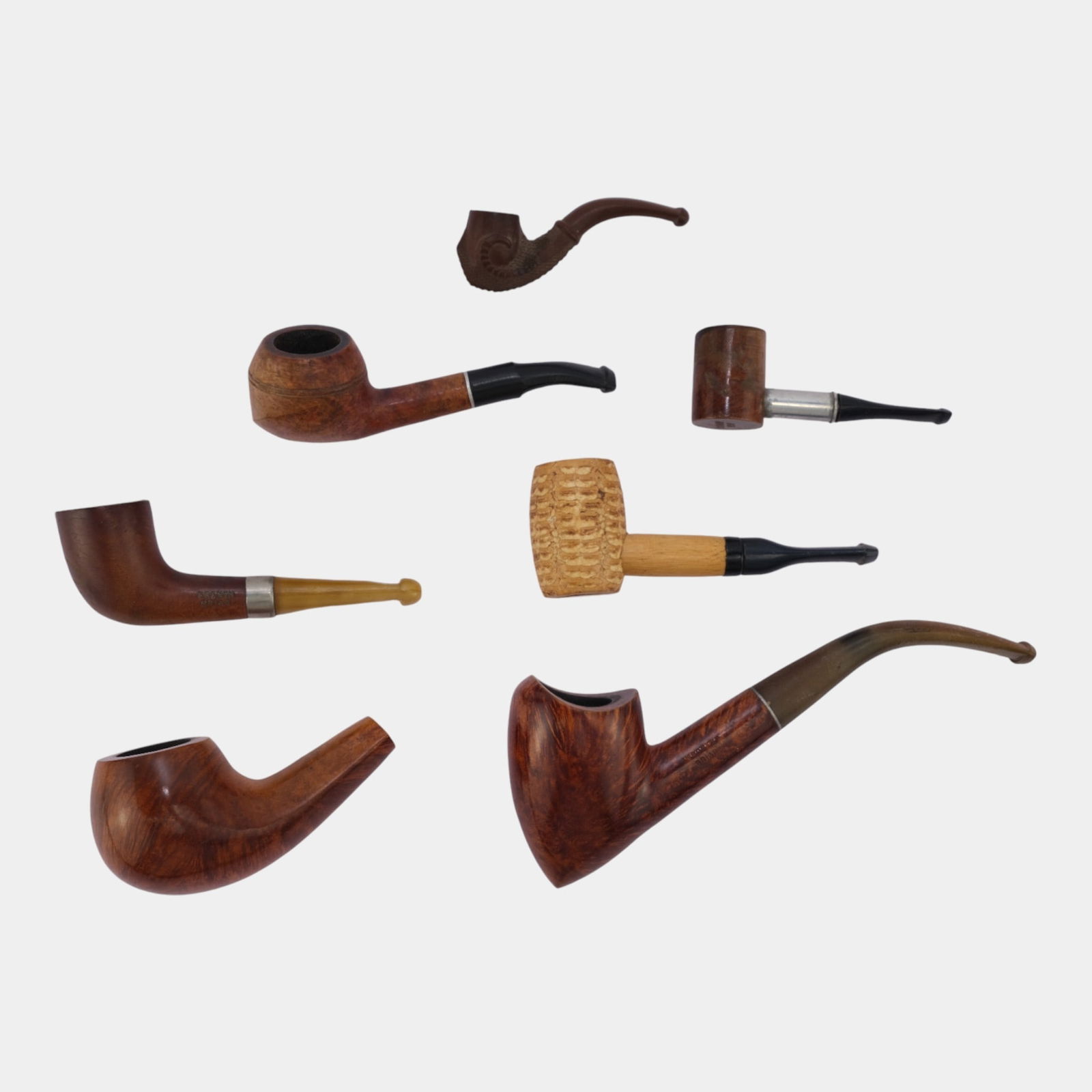 Assorted Briar And Corn Cob Mid Century Design American & European Smoking Pipes (1 of 8)