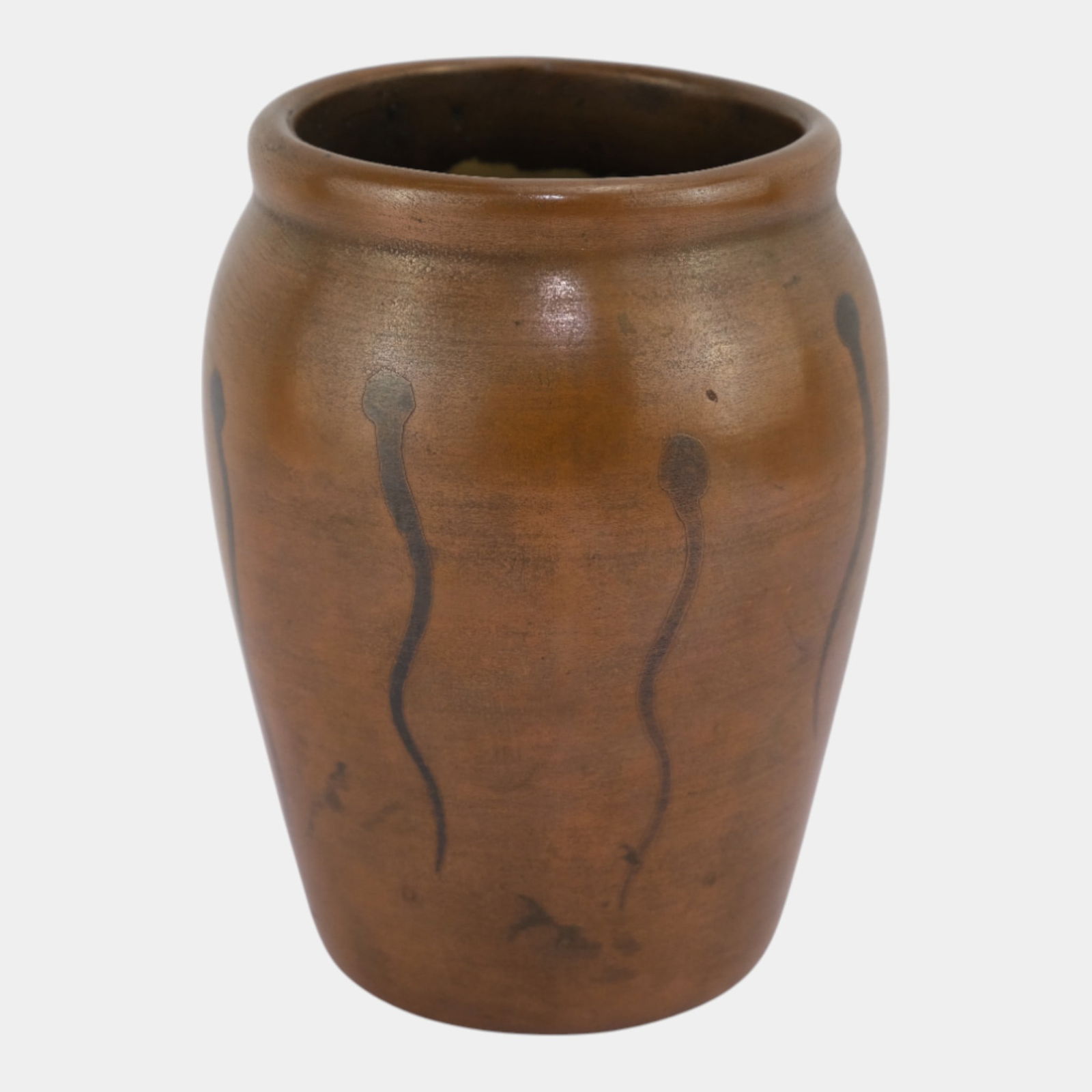 American Art Pottery Vintage Brown Arts & Crafts Decorated Vase (1 of 4)