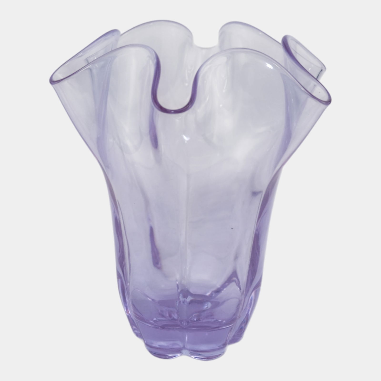 Duncan Miller - Tiffin Canterbury Twilight Ruffled Rim Handkerchief Glass Vase (1 of 6)