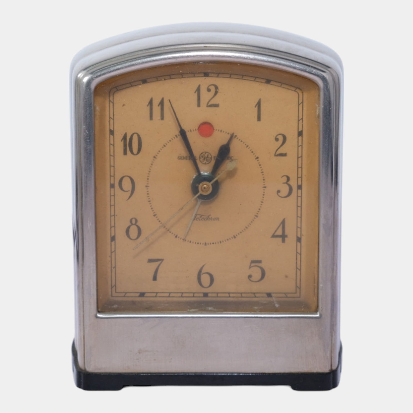 Telechron General Electric 1920s Art Deco Silver Alloy Electric Alarm Clock (1 of 8)