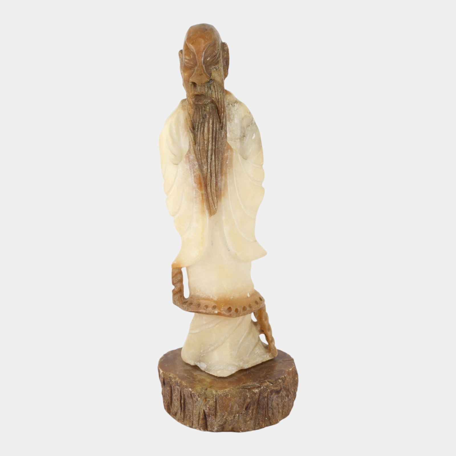 Chinese Carved Figural Stone Figure on Carved Stone Stand (1 of 6)