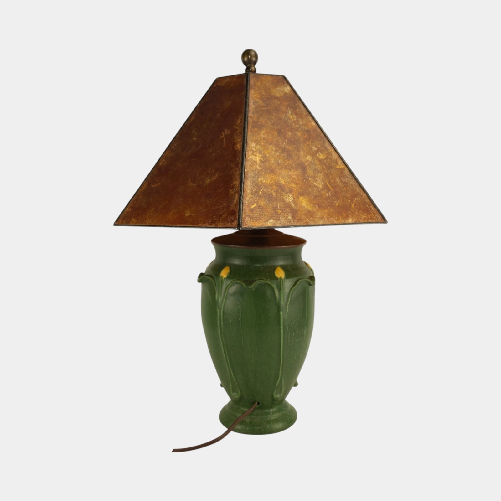 Ephraim Faience 1997 Matte Green Lamp Base With Mica Shade First Year Stamp (1 of 4)