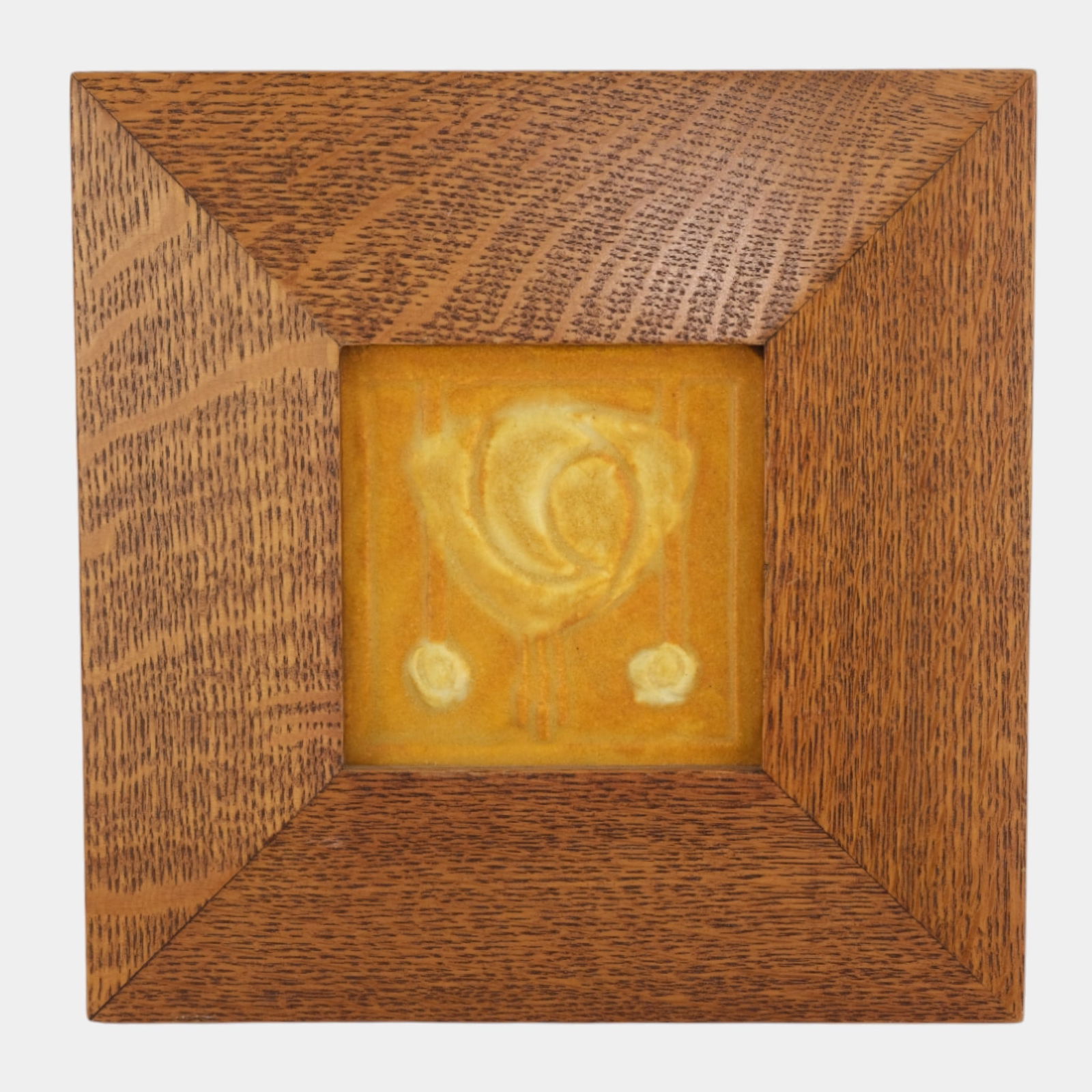 Ephraim Faience 2000 Arts And Crafts Framed Craftsman Rose Art Pottery Tile (1 of 2)