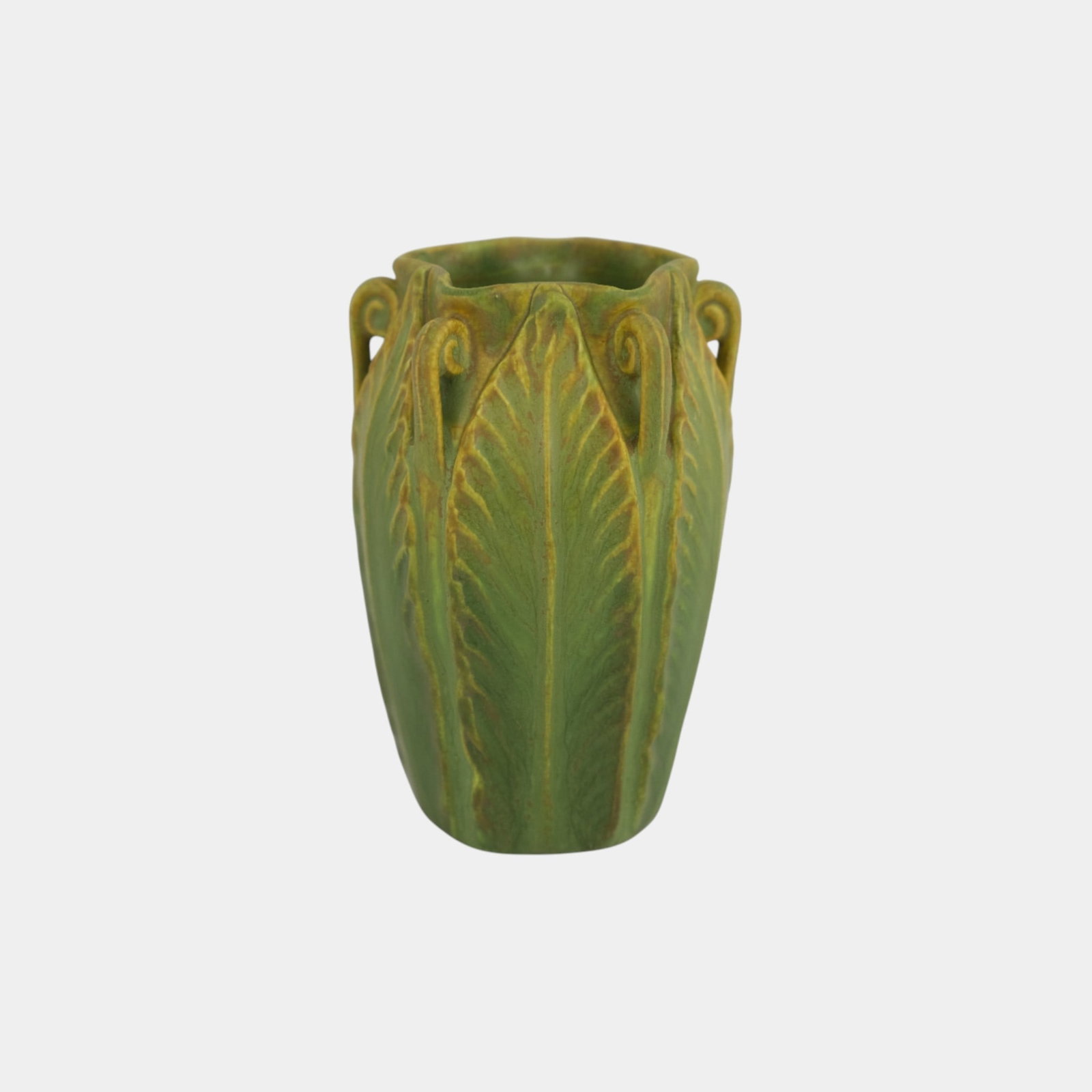 Ephraim Faience 2021 Miniature Matte Green Star Fern Art Pottery Vase (1 of 3)