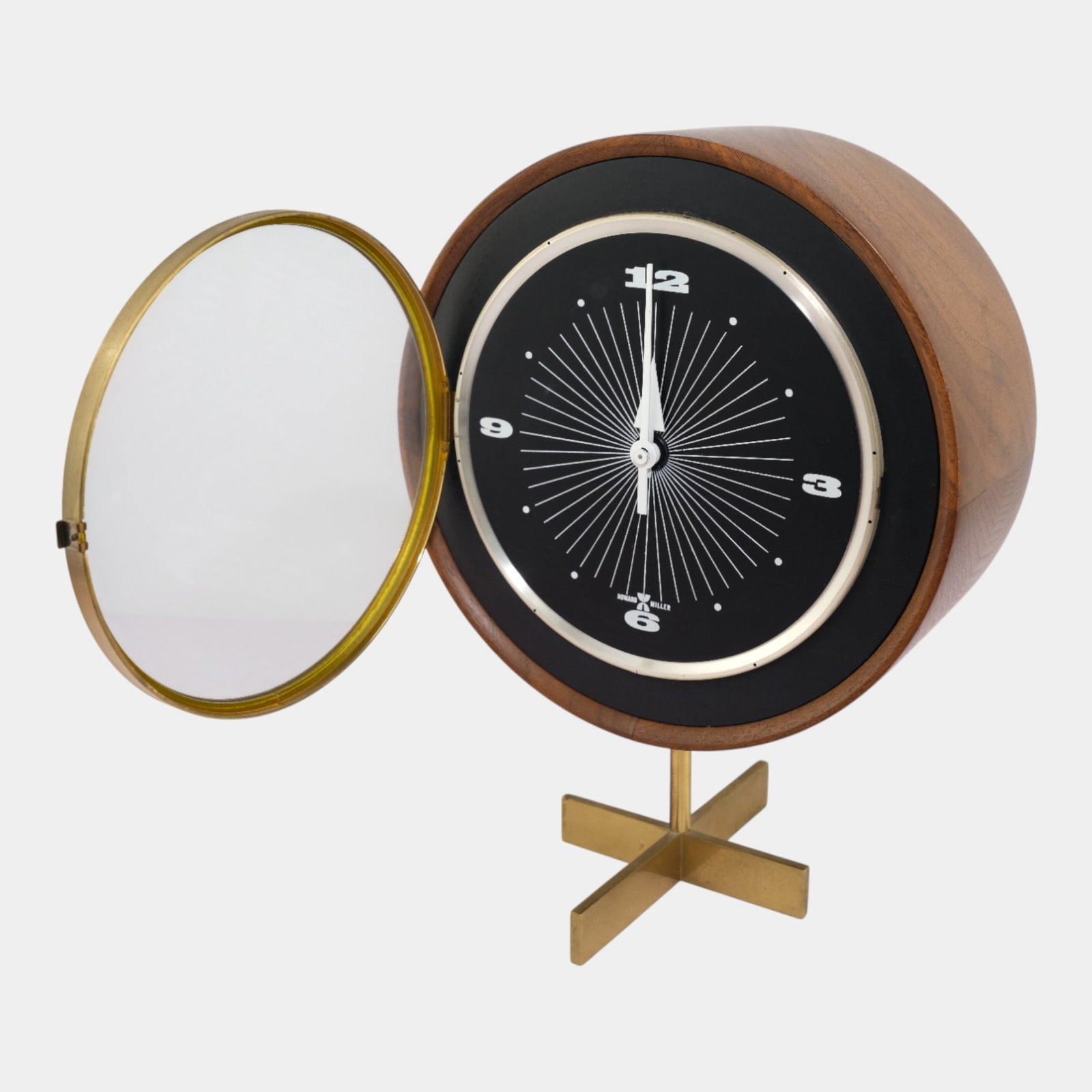 George Nelson For Howard Miller Mid Century Modern Wood Case "Meridian" Clock: We offer affordable in-house shipping on all items. George Nelson For Howard Miller Mid Century Modern Wood Case "Meridian" Clock Boldly graphic and architecturally refined, this Mid Century Modern G