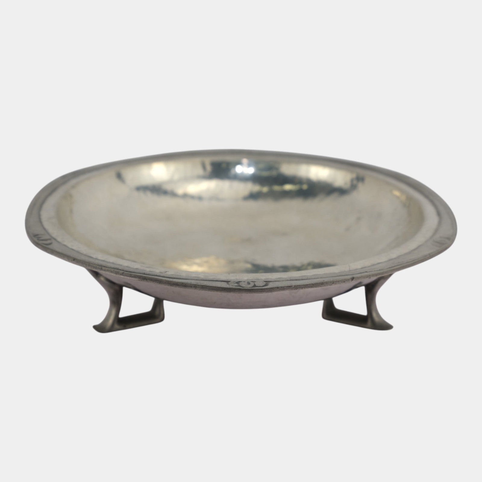 Archibald Knox For Liberty & Co. 1900s English Tudric Pewter Footed Fruit Bowl (1 of 6)
