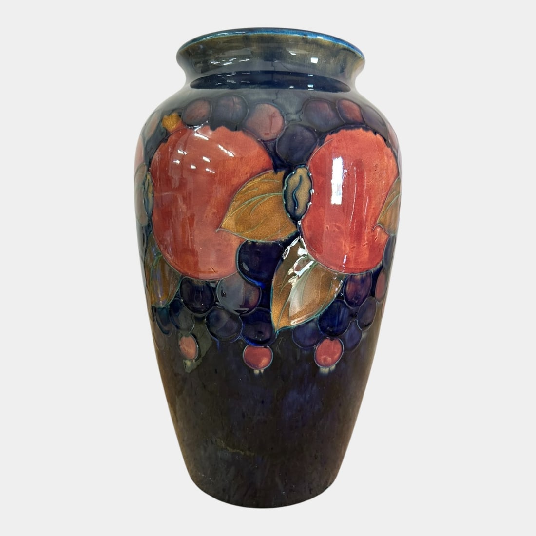 Moorcroft Art Pottery England 1928-1949 Cobalt Blue Large 12" Pomegranate Vase (1 of 7)