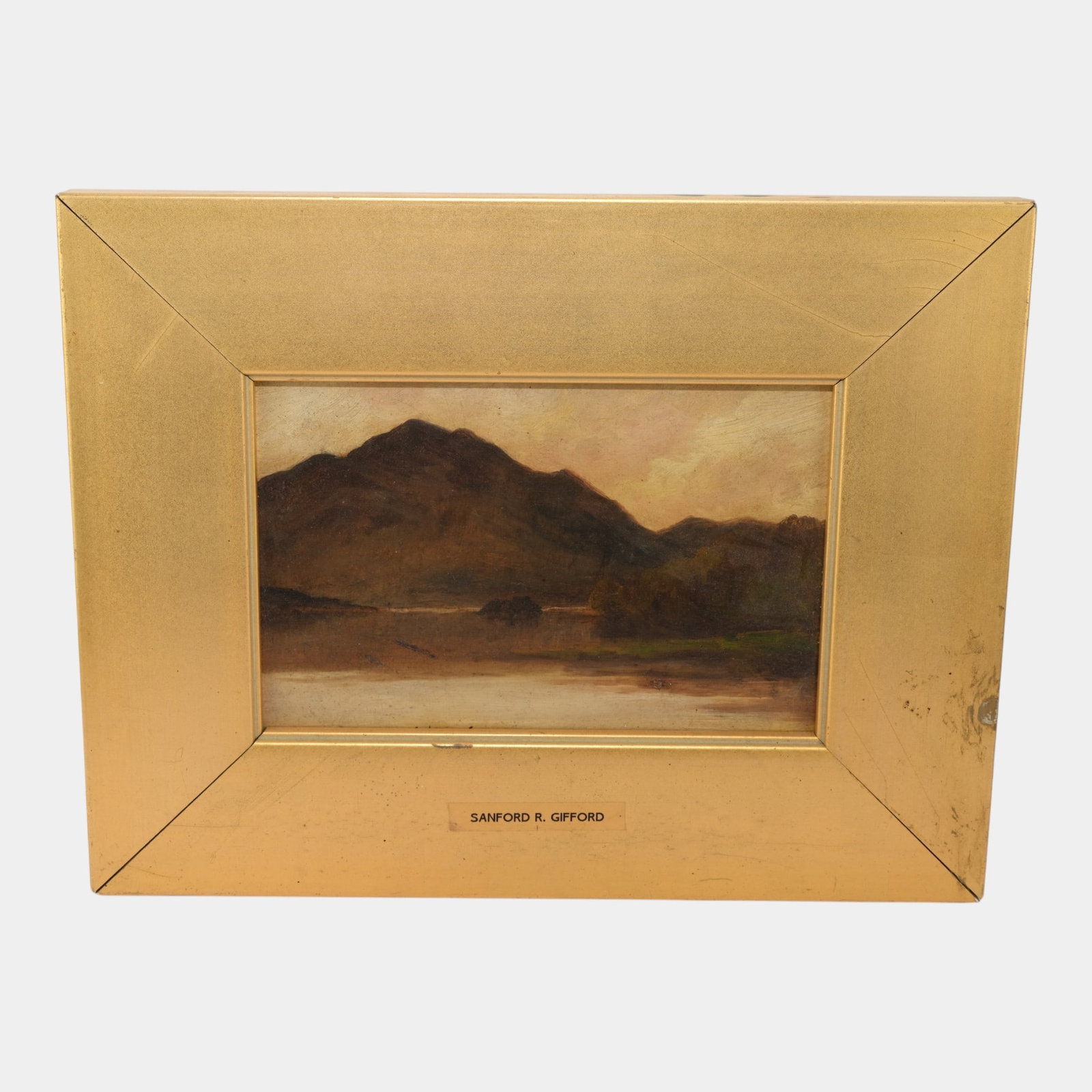 Sanford R. Gifford (American, 1823-1880) Attributed "Loch Achray" Oil On Board Landscape Painting: We offer affordable in-house shipping on all items. Sanford R. Gifford (American, 1823-1880) Attributed "Loch Achray" Oil On Board Landscape Painting Glowing with atmospheric light, this attributed o