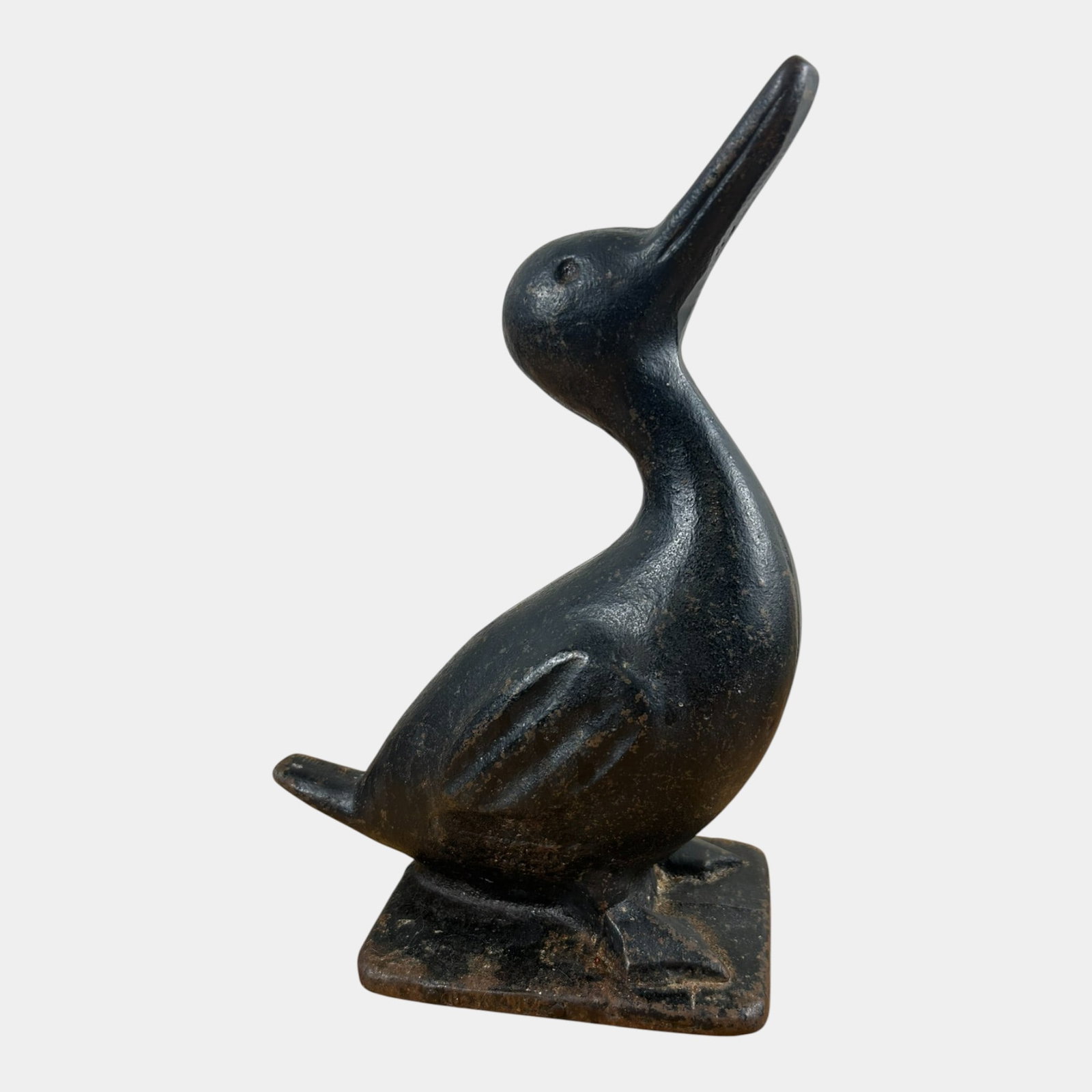 Virginia Metalcrafters Mid Century Large Black Cast Iron Standing Duck Yard Ornament (1 of 5)
