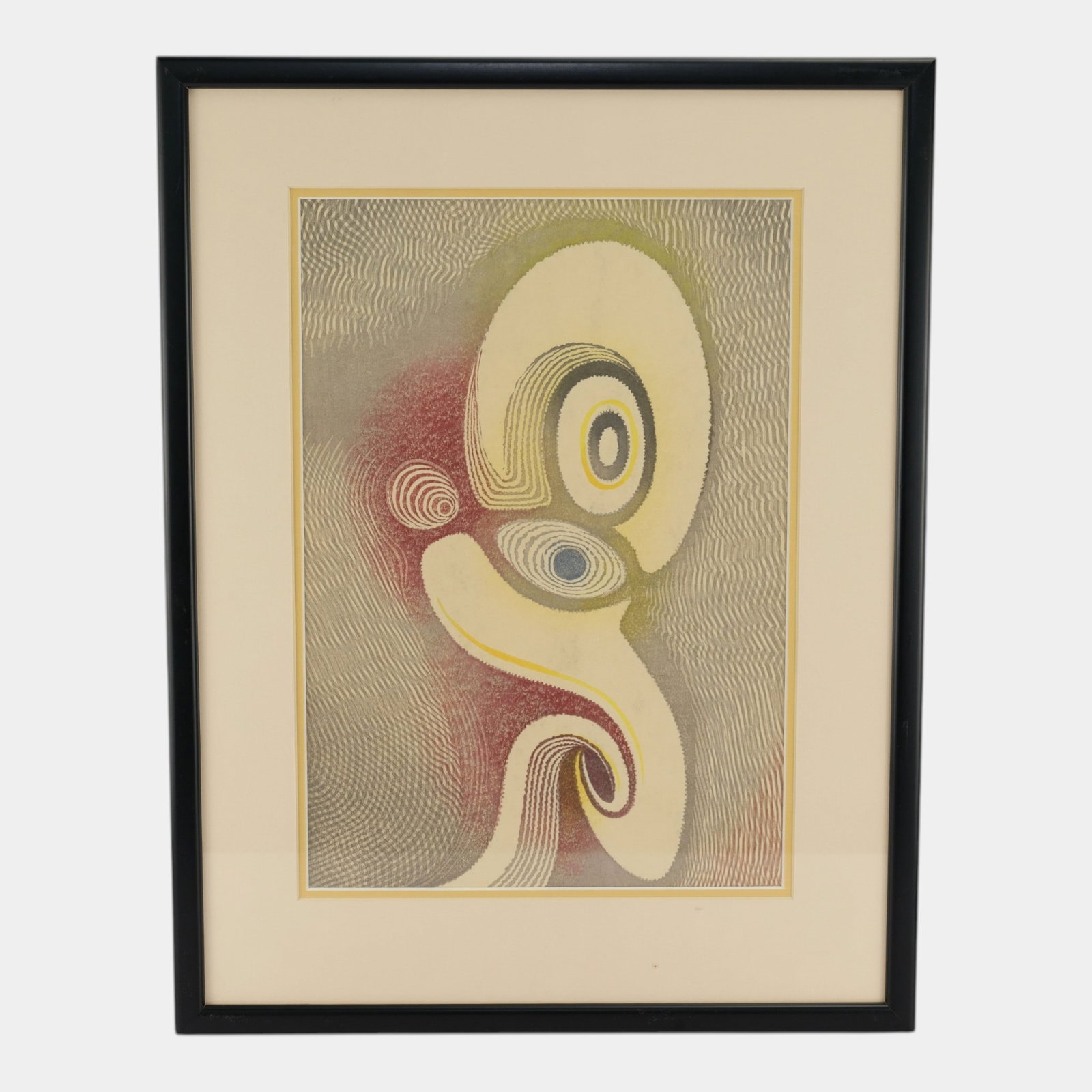 Toshi Yoshida (Japanese, 1911-1995) "Mist" 1960s Abstract Period Woodblock Print: We offer affordable in-house shipping on all items. Toshi Yoshida (Japanese, 1911-1995) "Mist" 1960s Abstract Period Woodblock Print Subtly textured and rhythmically composed, this 1960s abstract woo