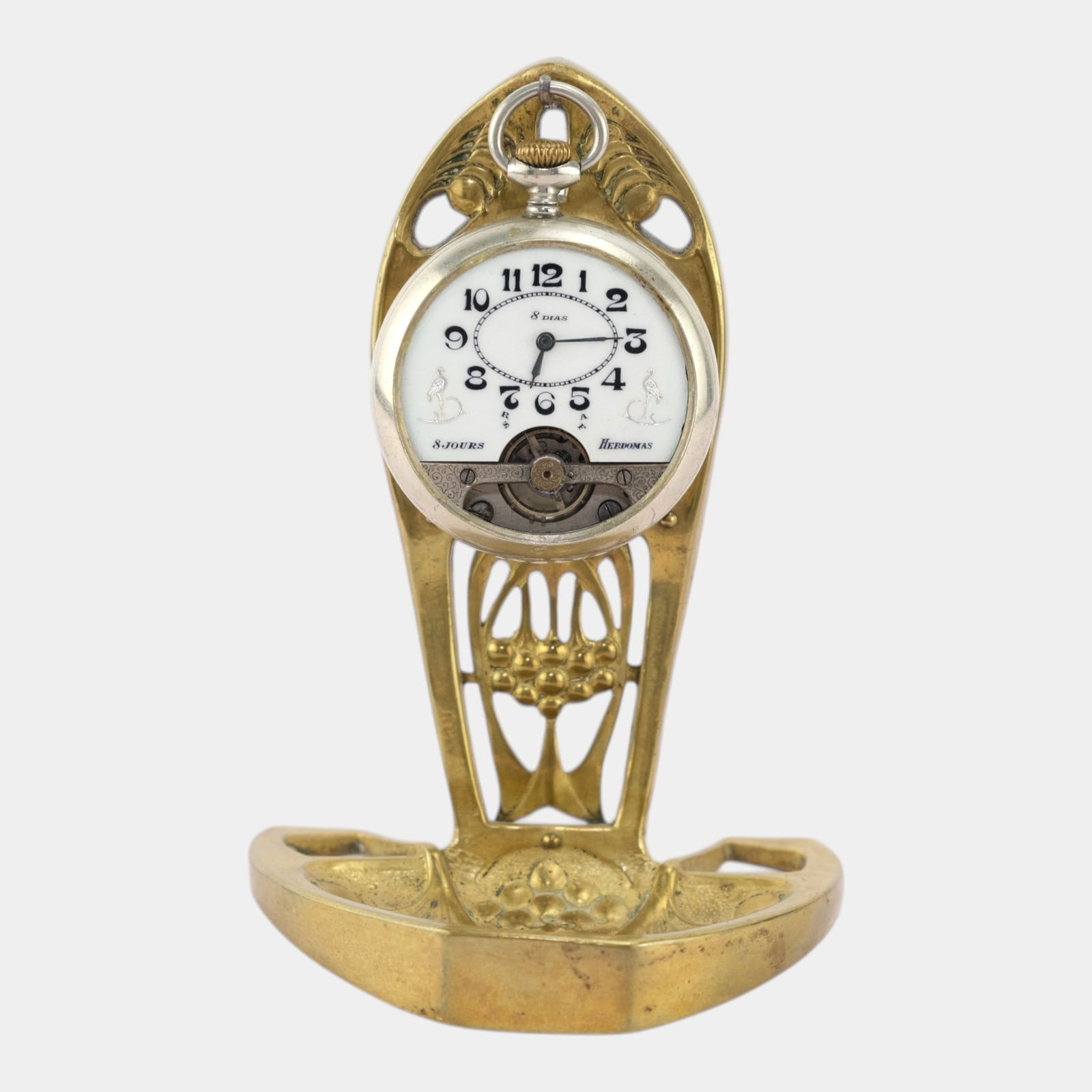 Hebdomas 1900s Art Nouveau 8 Day Pocket Watch With Original Metal Stand (1 of 10)