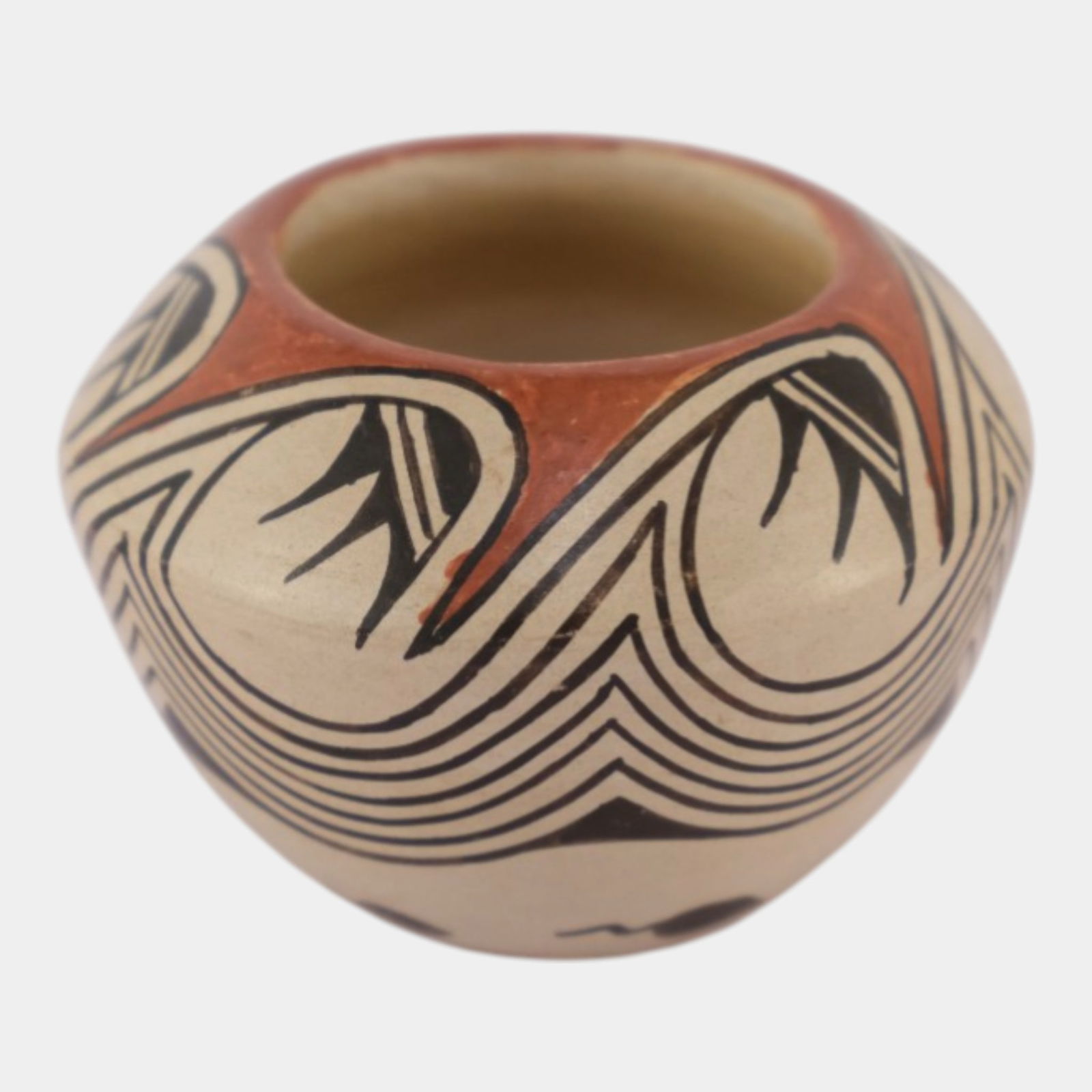 Helen Naha "Feather Woman" Hopi Native American Geometric Miniature Vase Jar (1 of 6)