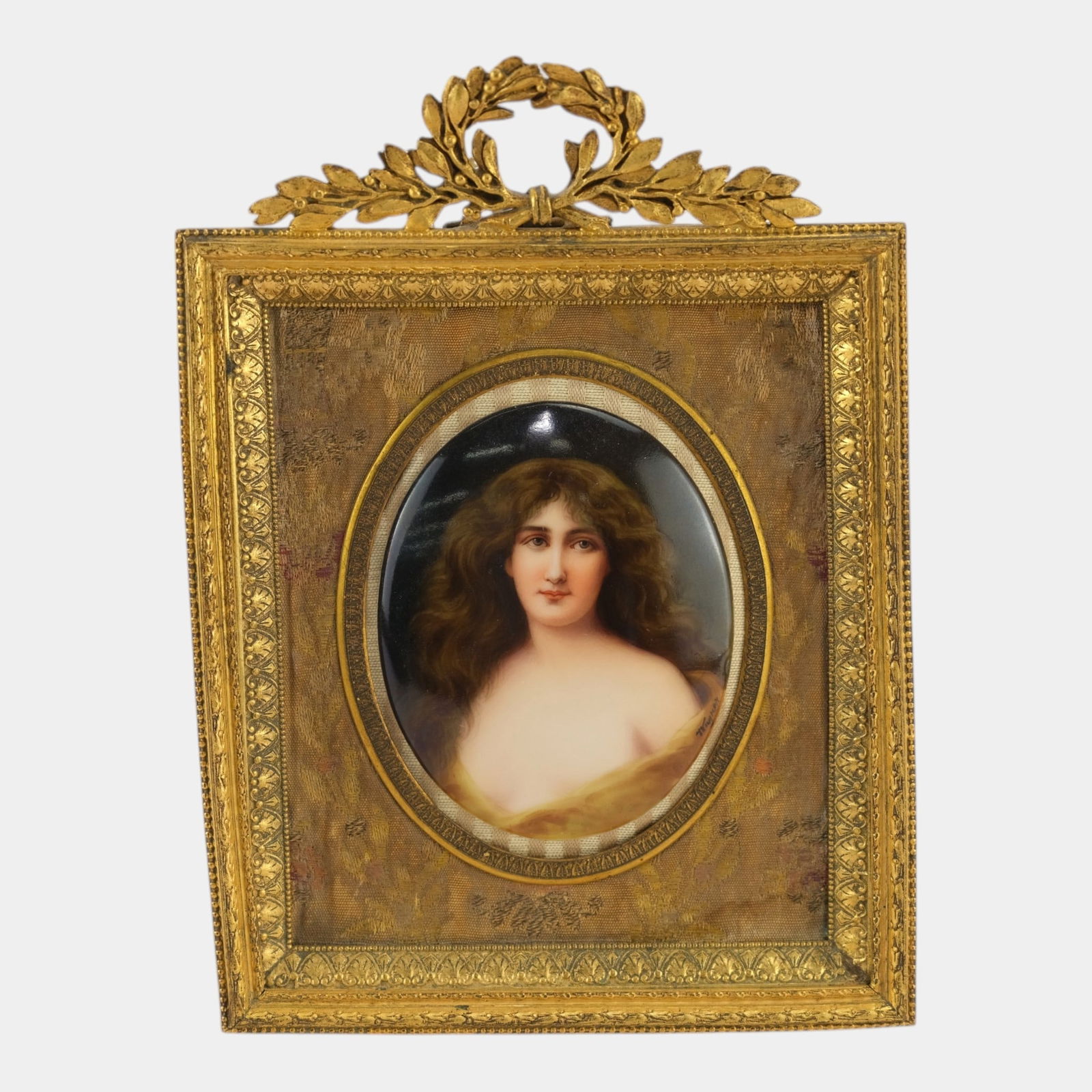 Berlin KPM 19th Century German Hand Painted Framed Porcelain Portrait Plaque (1 of 7)
