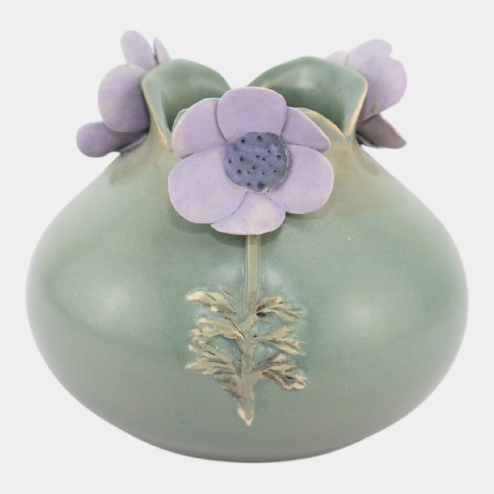 Pratt Clay 2013 Studio Art Pottery Hand Made Green Purple Floral Ceramic Vase: We offer affordable in-house shipping on all items. Pratt Clay 2013 Studio Art Pottery Hand Made Green Purple Floral Ceramic Vase Charming and hand crafted, this 2013 Pratt Clay studio pottery vase f