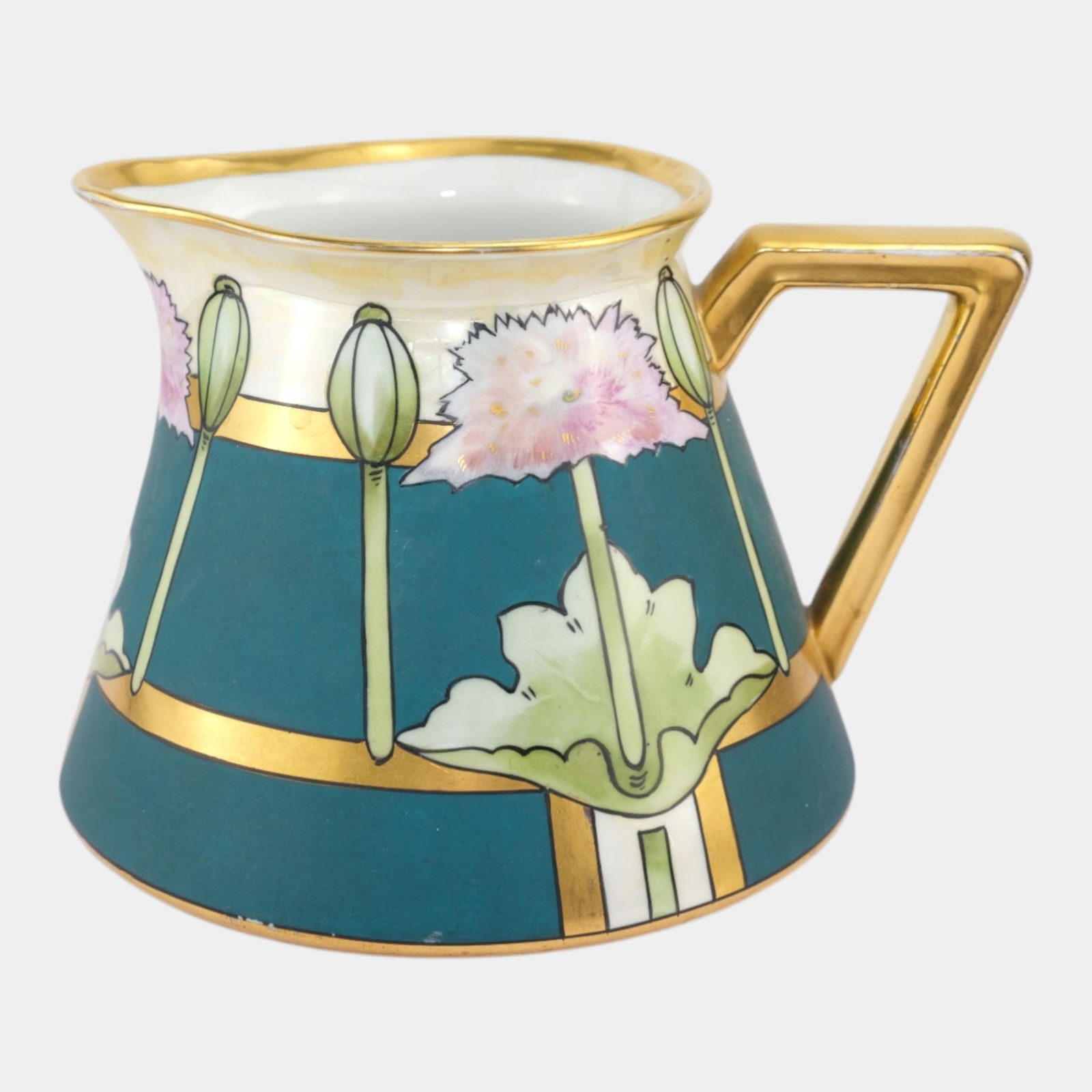 Whites Art Co Hand Painted B & C France Porcelain Art Nouveau Floral Pitcher (1 of 7)