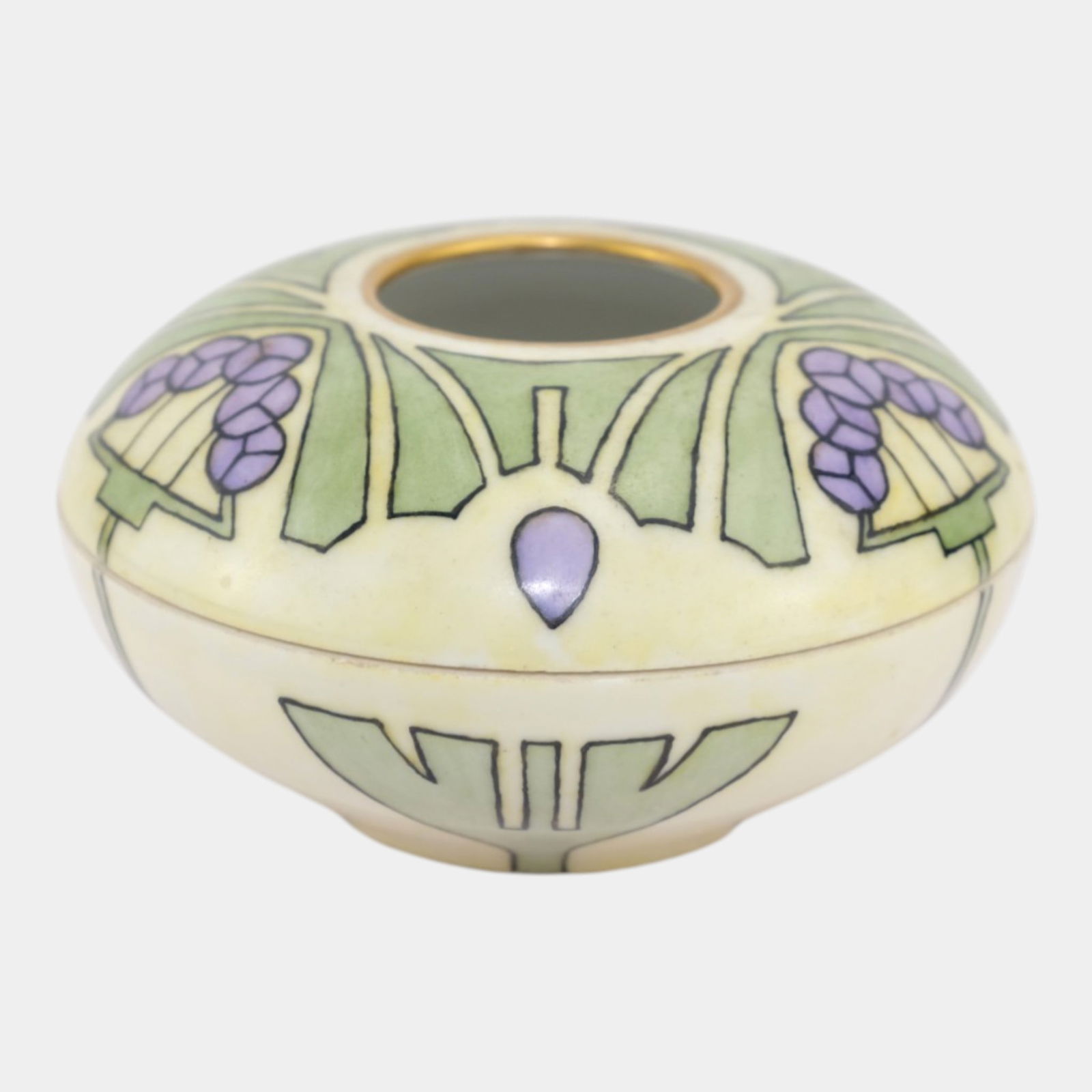 WM Guerin Limoges France Hand Painted Art Nouveau Porcelain Hair Receiver (1 of 7)