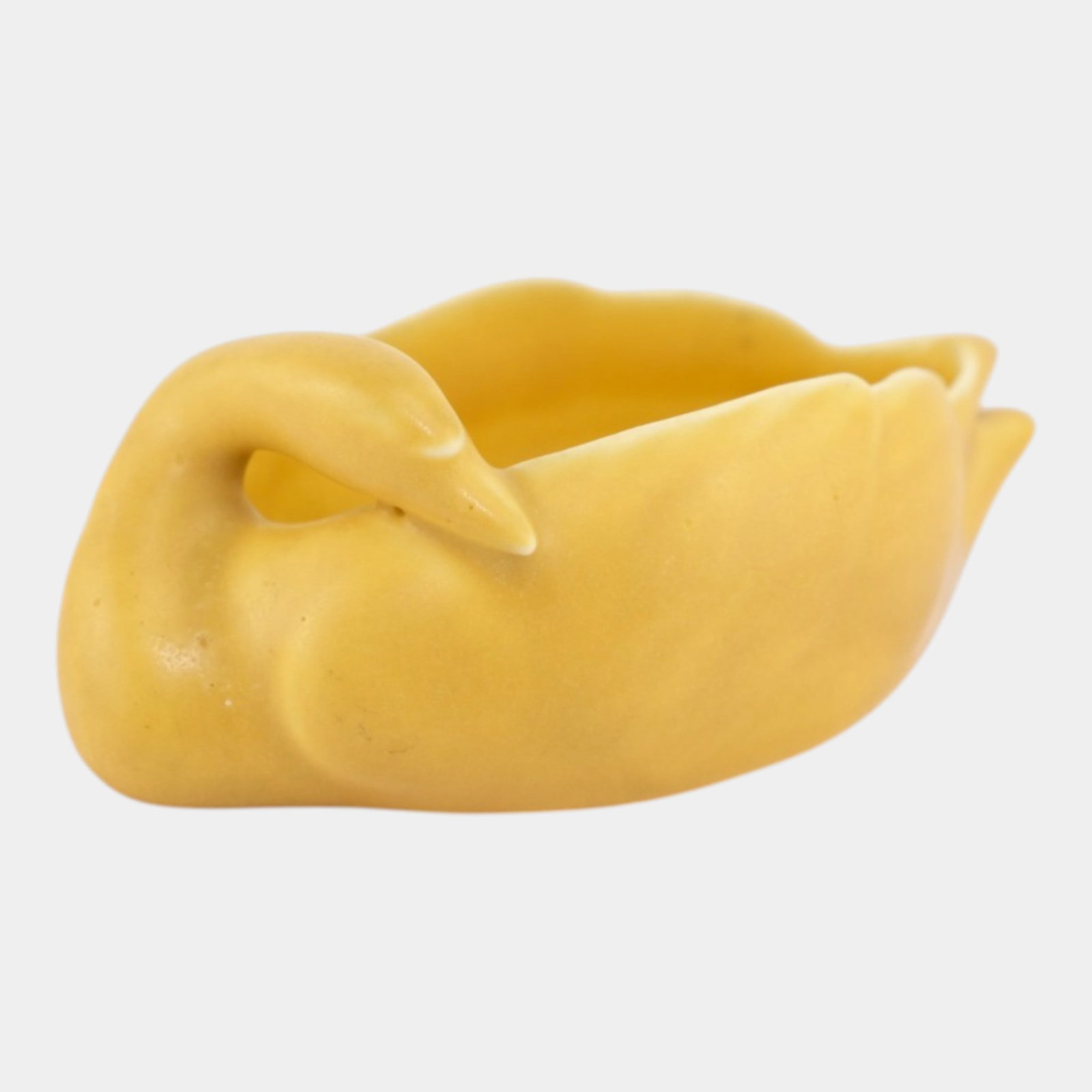 Rookwood 1930 Vintage Art Deco Pottery Yellow Swan Figurine Pin Tray 1213: We offer affordable in-house shipping on all items. Rookwood 1930 Vintage Art Deco Pottery Yellow Swan Figurine Pin Tray 1213 Rookwood Pottery 1930 pin tray, shape 1213, modeled as a graceful swan wi
